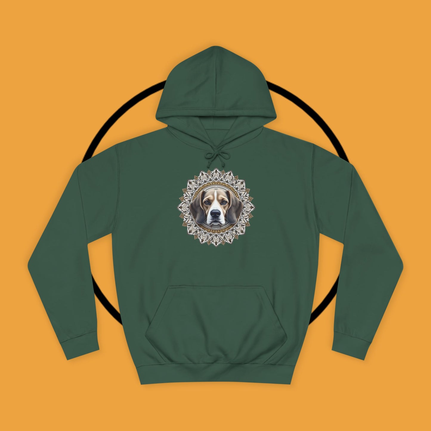 🕉️ Sacred Beagle Mandala Hoodie - Where Spirituality Meets Canine Love! ✨Royal Beagle Mandala Hoodie 🐾✨- Unisex Hoodie