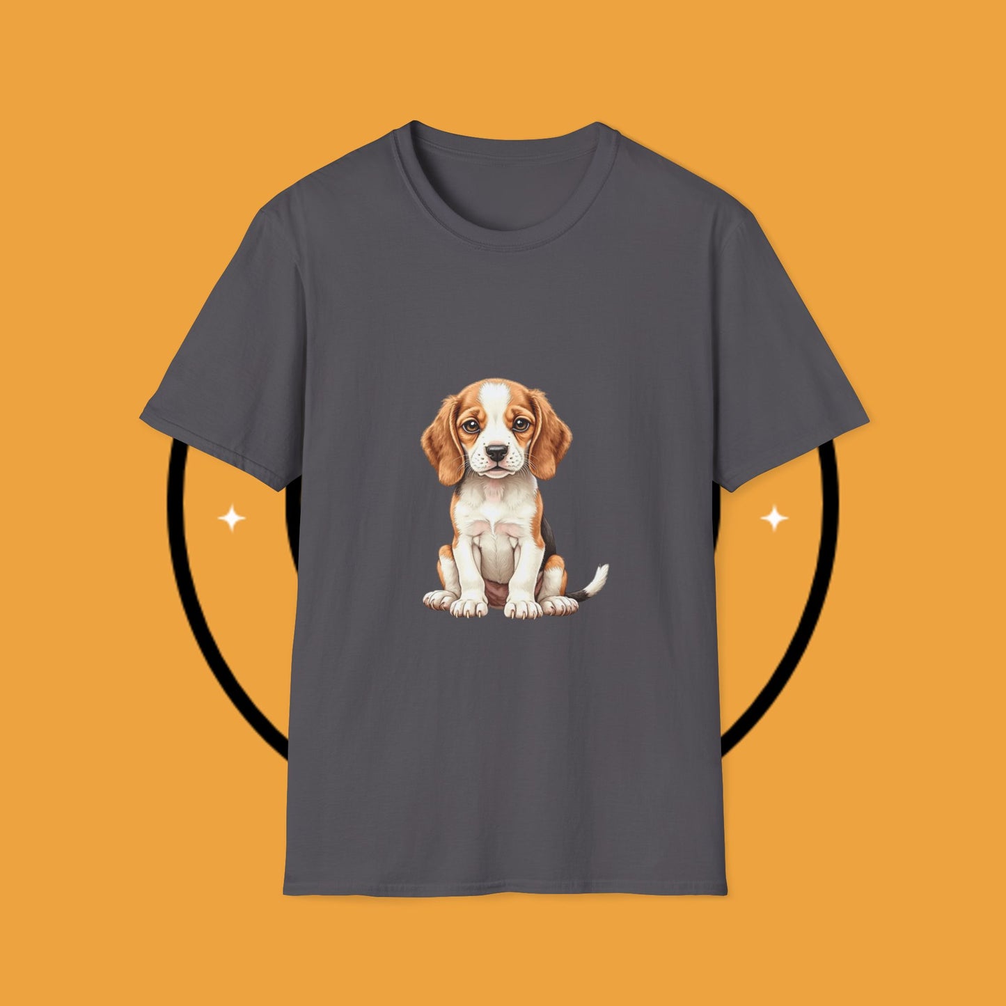 Realistic Beagle Puppy Portrait T-Shirt - Adorable Dog Face Graphic Tee for Pet Lovers