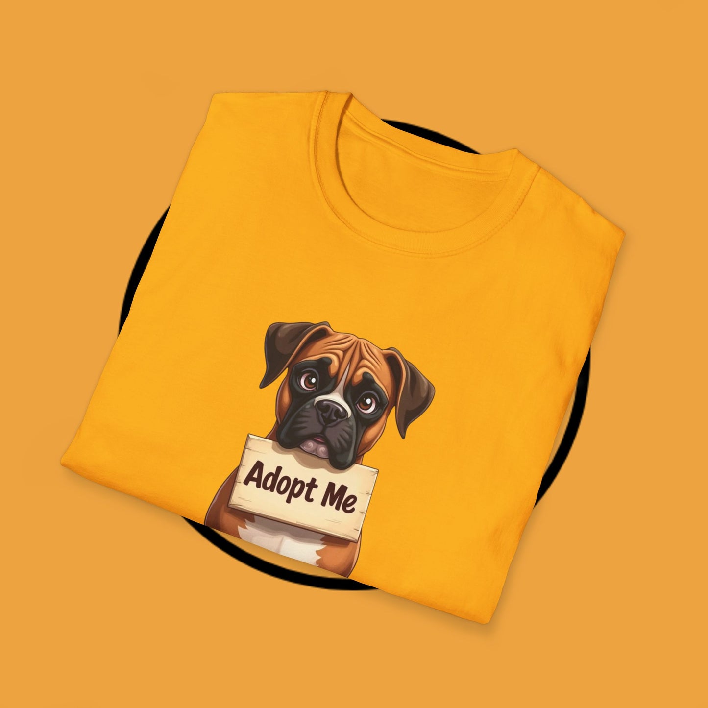 Adopt Me Boxer Dog T-Shirt - Cute Animal Rescue Awareness Tee for Dog Lovers