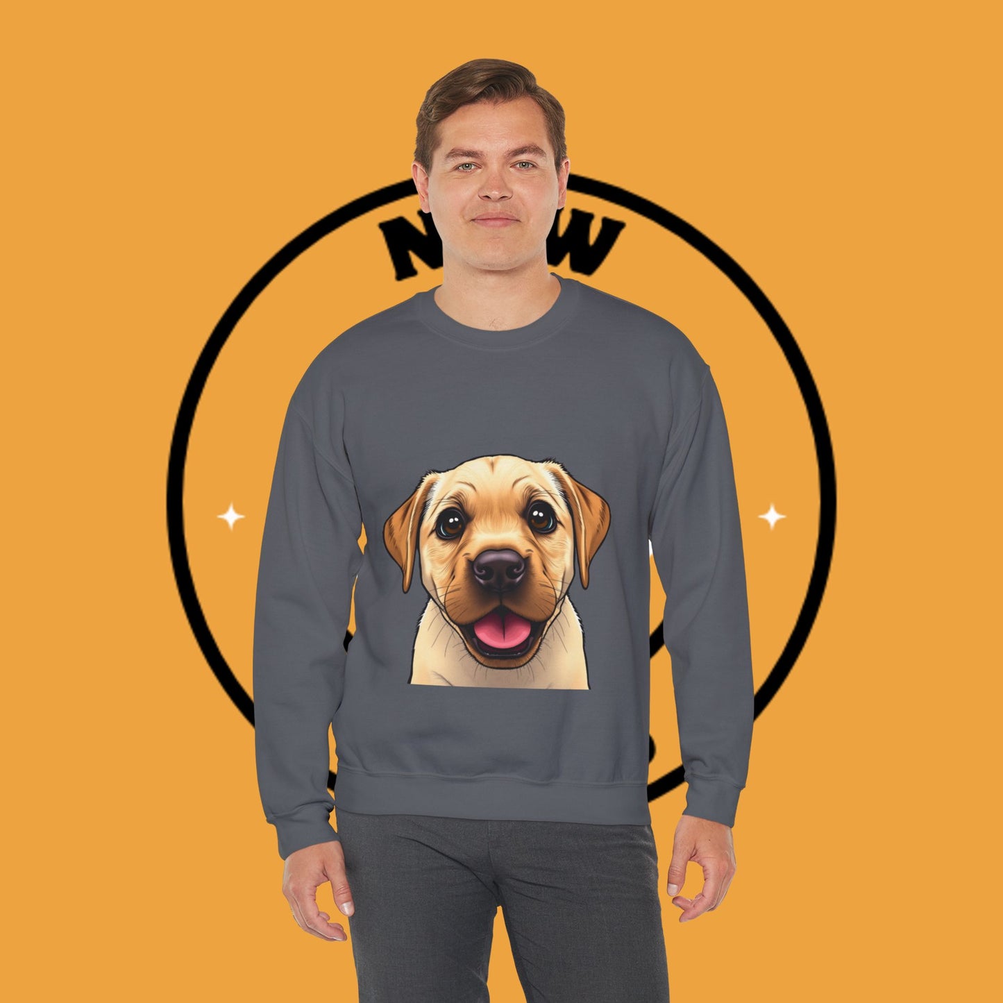 Labrador Puppy Crewneck Sweatshirt - Cartoon Dog Digital Art