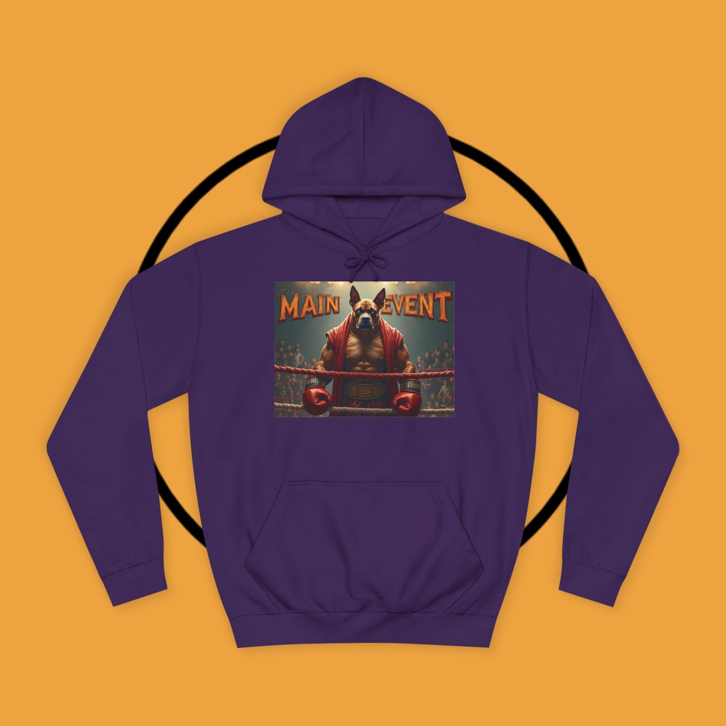 Boxing Boxer Dog Hoodie | Main Event Champion | Funny Fighting Dog Gift | Sports Pet Apparel