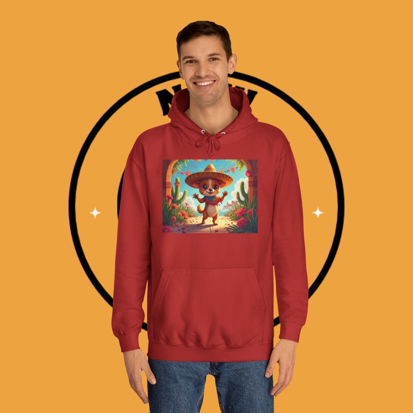 "Mexican Sombrero Chihuahua Hoodie | Fiesta Dog Celebration Wear | Authentic México Desert Art | Cinco de Mayo Gift"