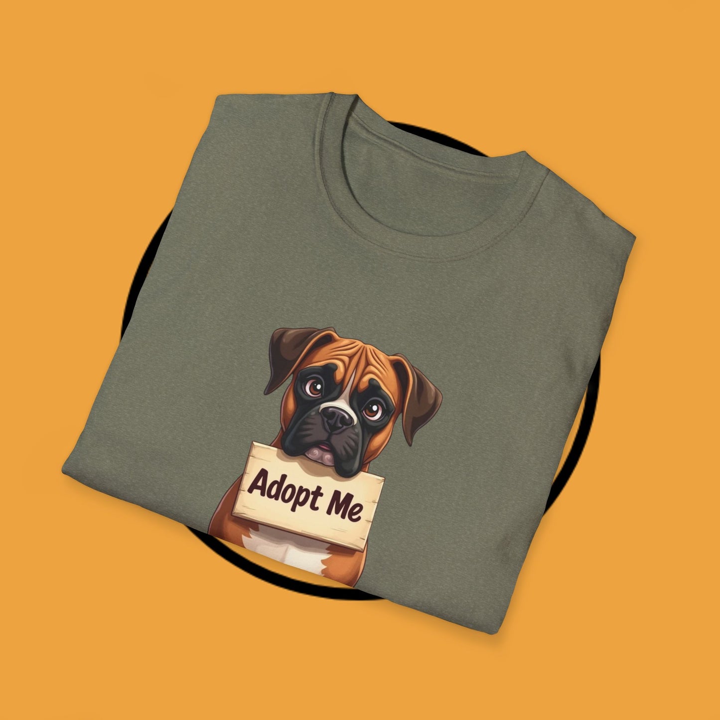 Adopt Me Boxer Dog T-Shirt - Cute Animal Rescue Awareness Tee for Dog Lovers
