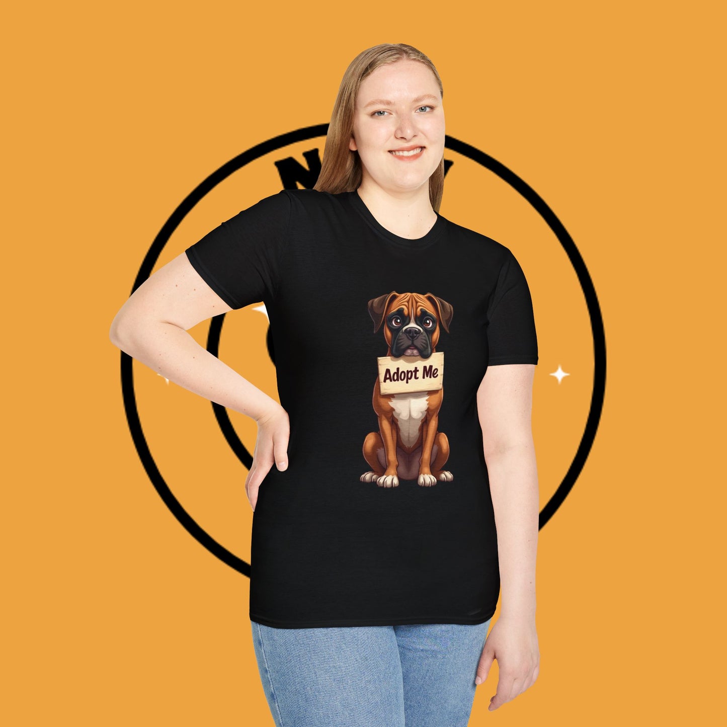Adopt Me Boxer Dog T-Shirt - Cute Animal Rescue Awareness Tee for Dog Lovers