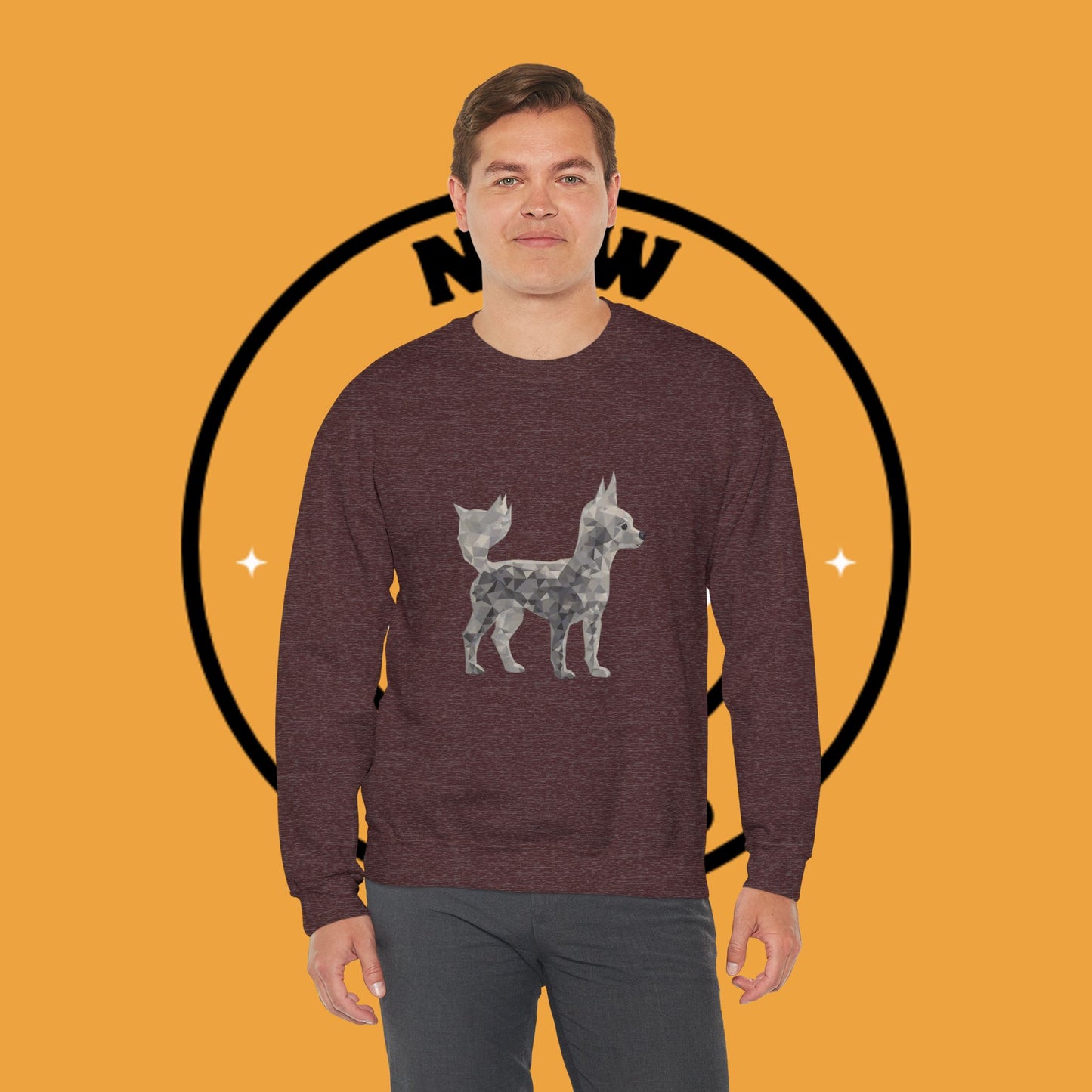 Geometric Chihuahua Sweatshirt | Low Poly Dog Art Crewneck | Modern Pet Lover Gift