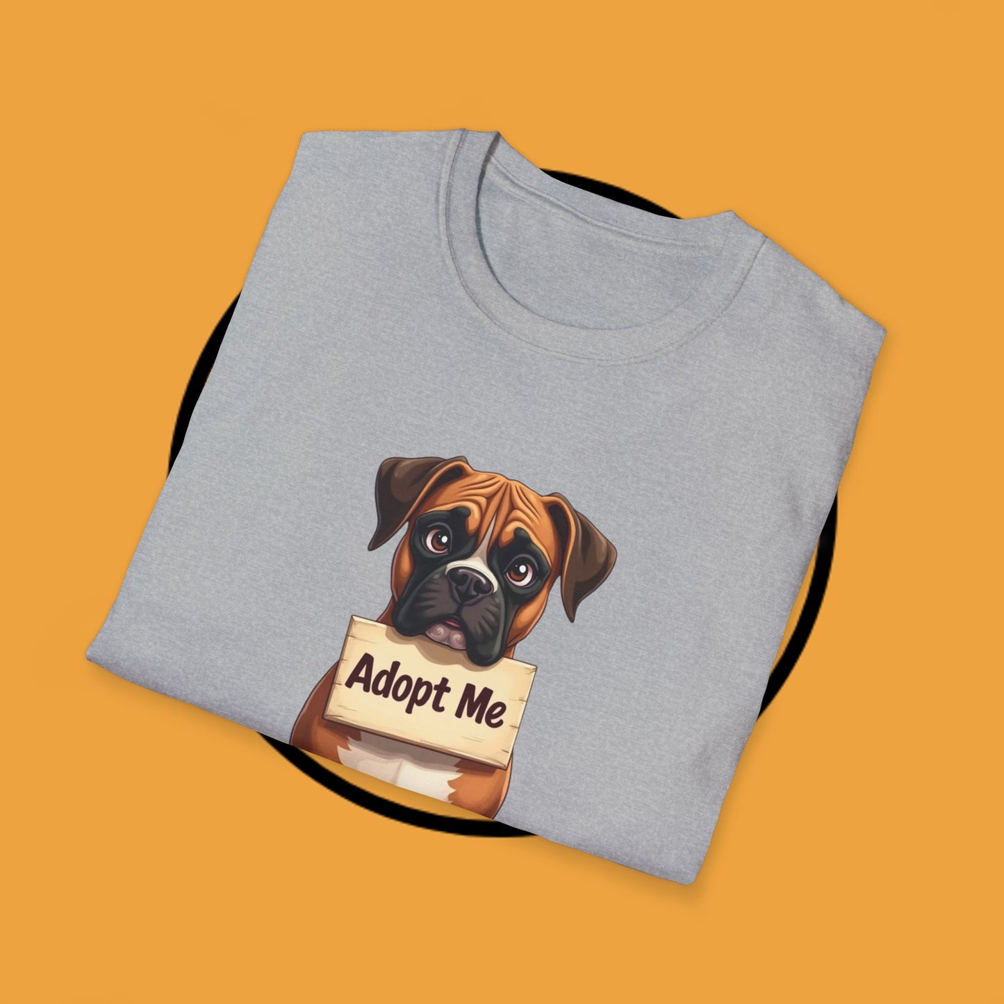 Adopt Me Boxer Dog T-Shirt - Cute Animal Rescue Awareness Tee for Dog Lovers
