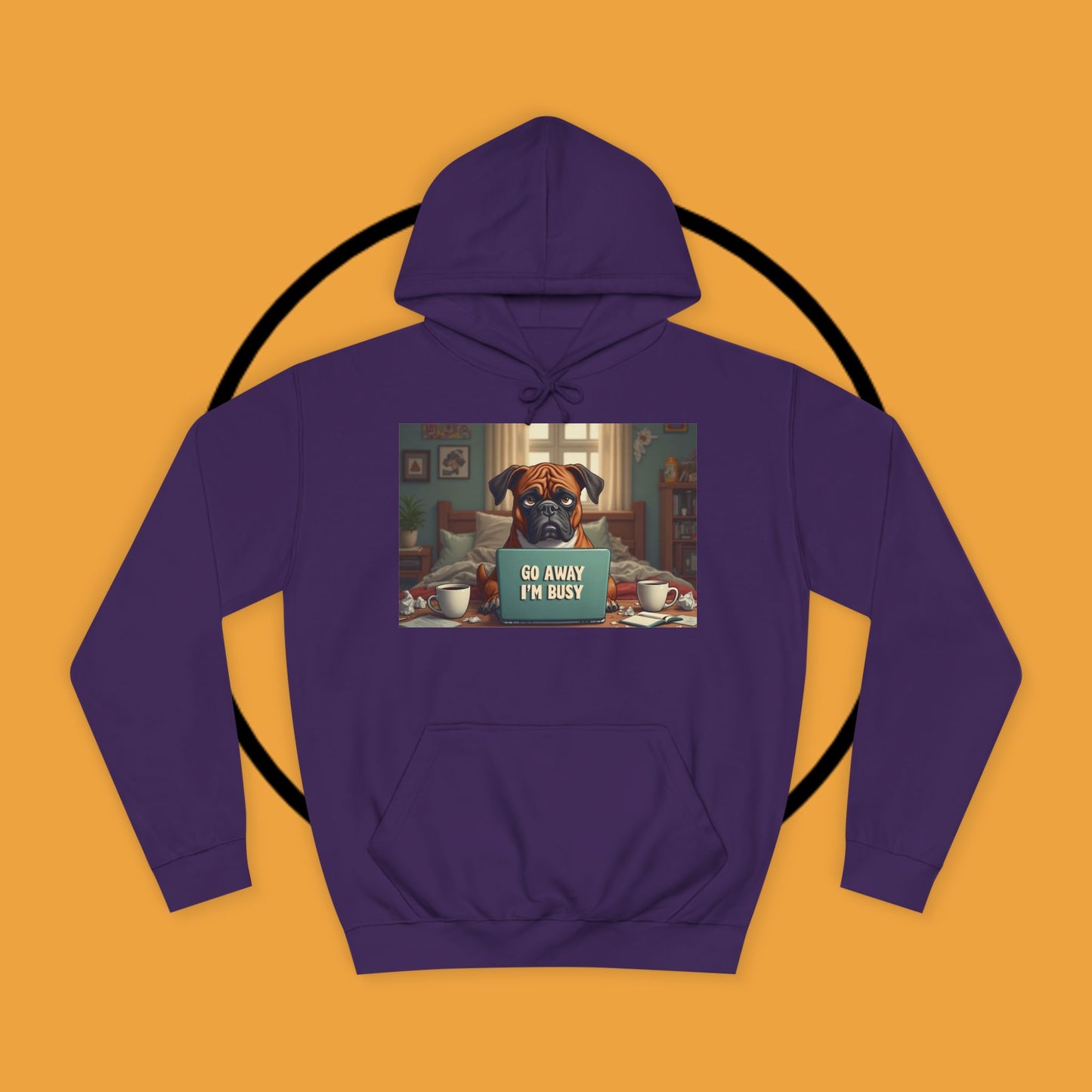 "Go Away I'm Busy" Working Dog Hoodie - Funny Office Humor Apparel | Remote Work Gift
