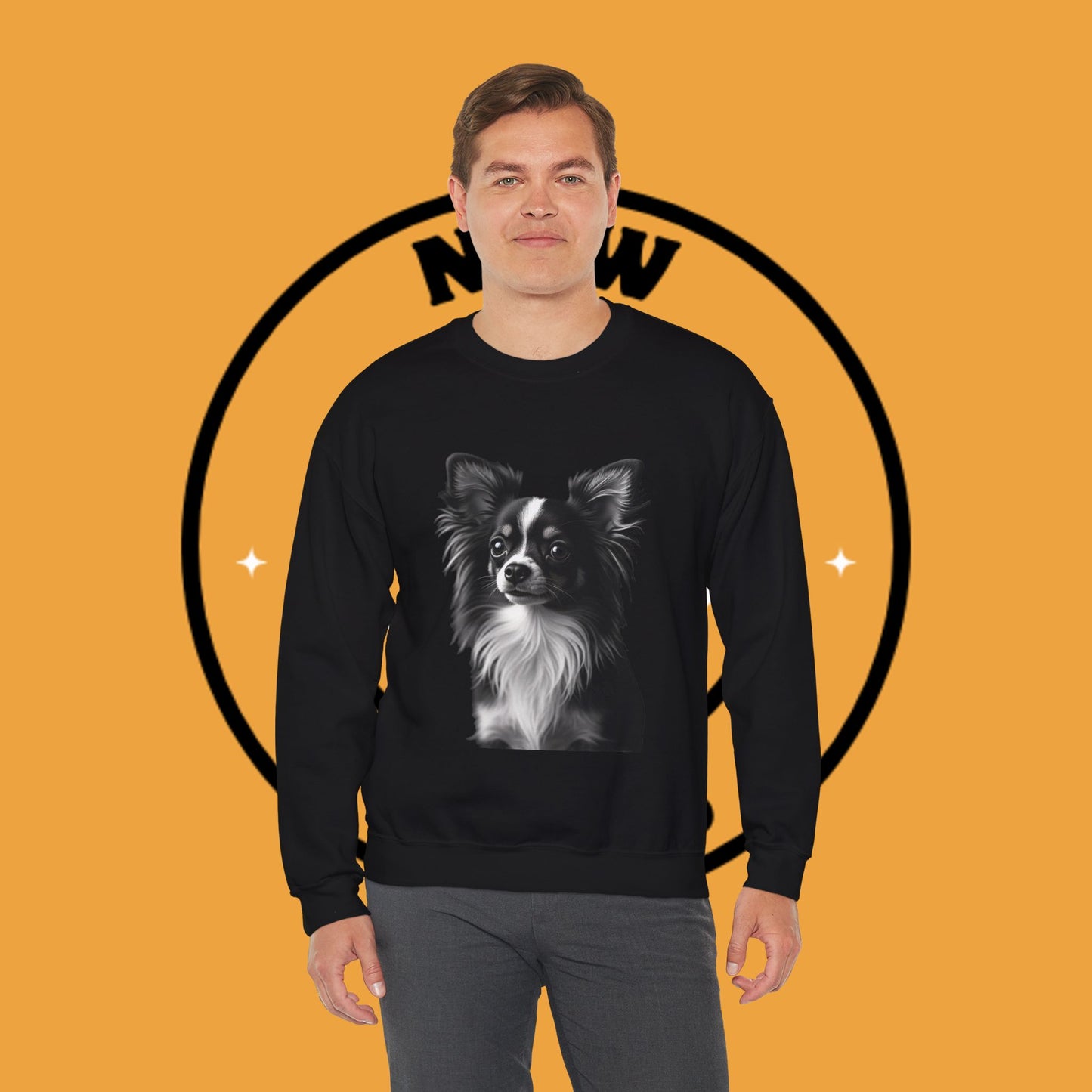 Vintage Chihuahua Portrait Sweatshirt | Black White Dog Photography | Classic Pet Art Design