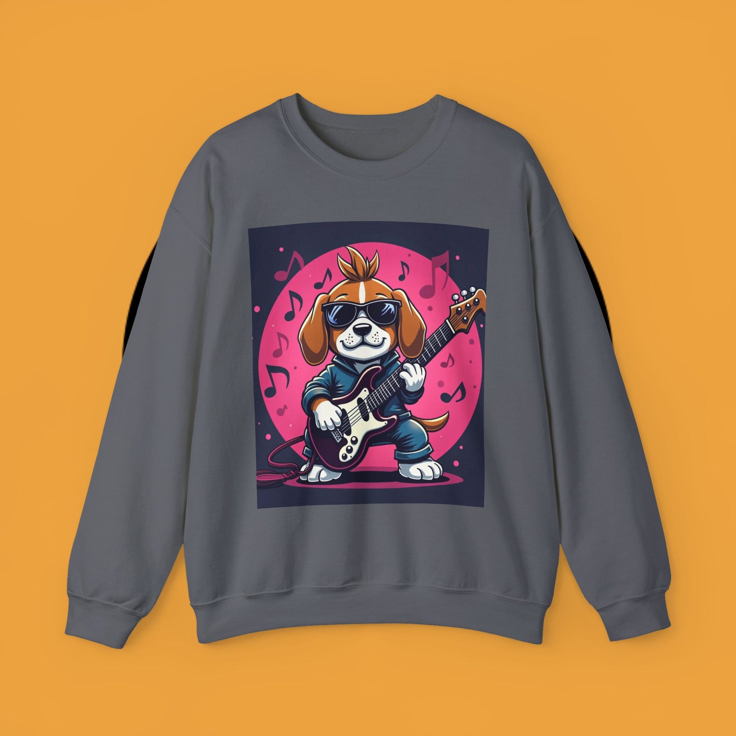 Dog Lover Crewneck Sweatshirt - Beagle Rockstar ๐ธ ROCK STAR BEAGLE SWEATSHIRT - UNLEASH YOUR INNER ROCKSTAR! ๐ธ