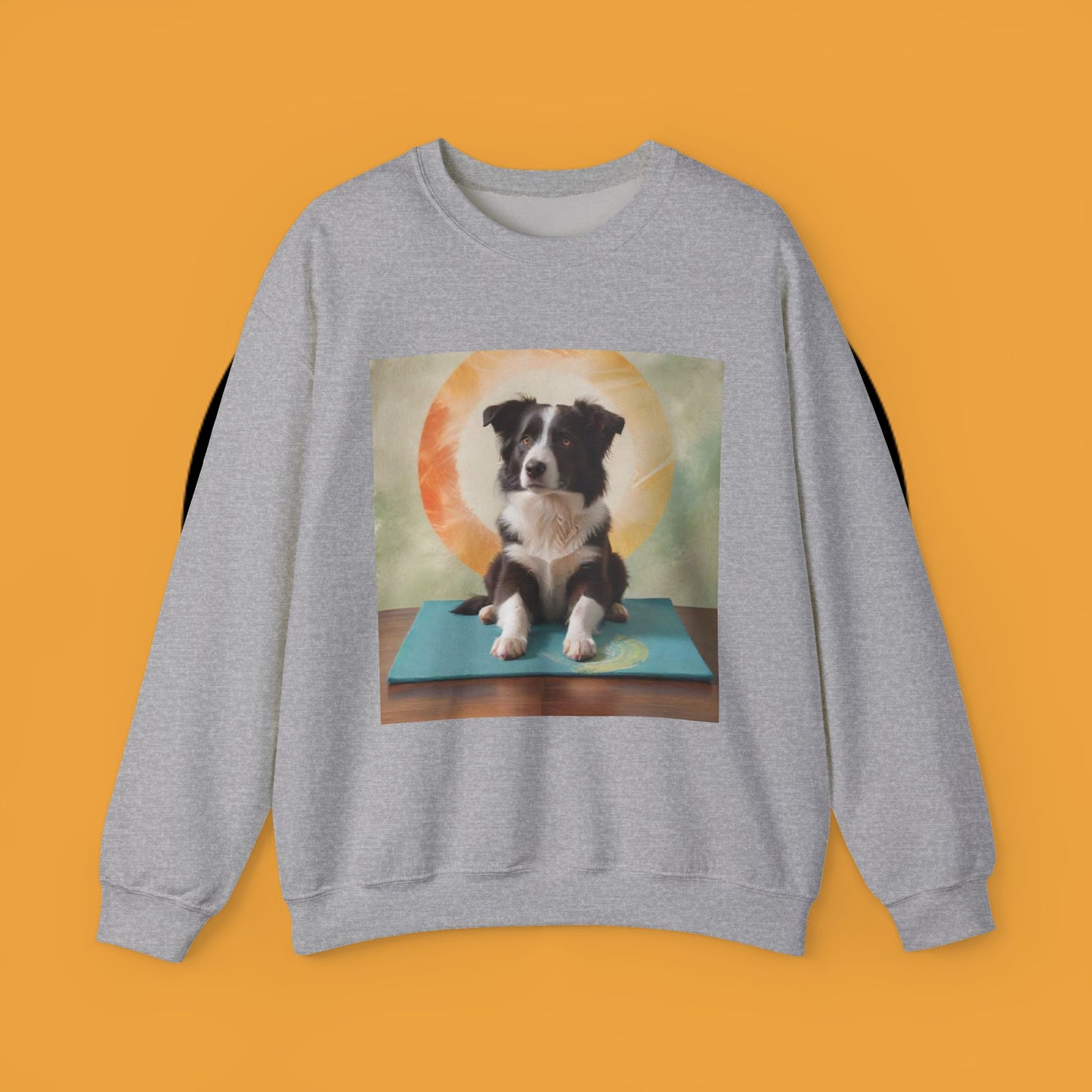 Zen Border Collie Yoga Dog Crewneck Sweatshirt - Meditation Pet Lover Gift | Spiritual Animal Art