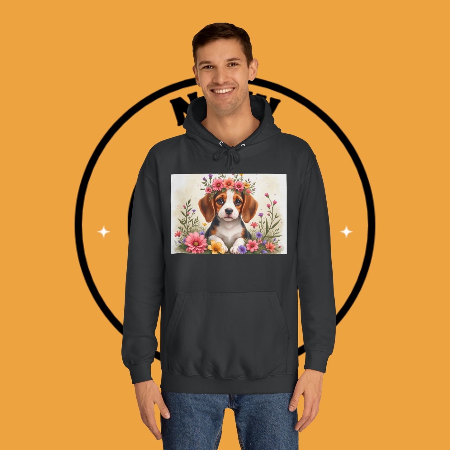๐ธ Enchanted Garden Beagle Hoodie - Where Cuteness Blooms! ๐ถ - Unisex Hoodie