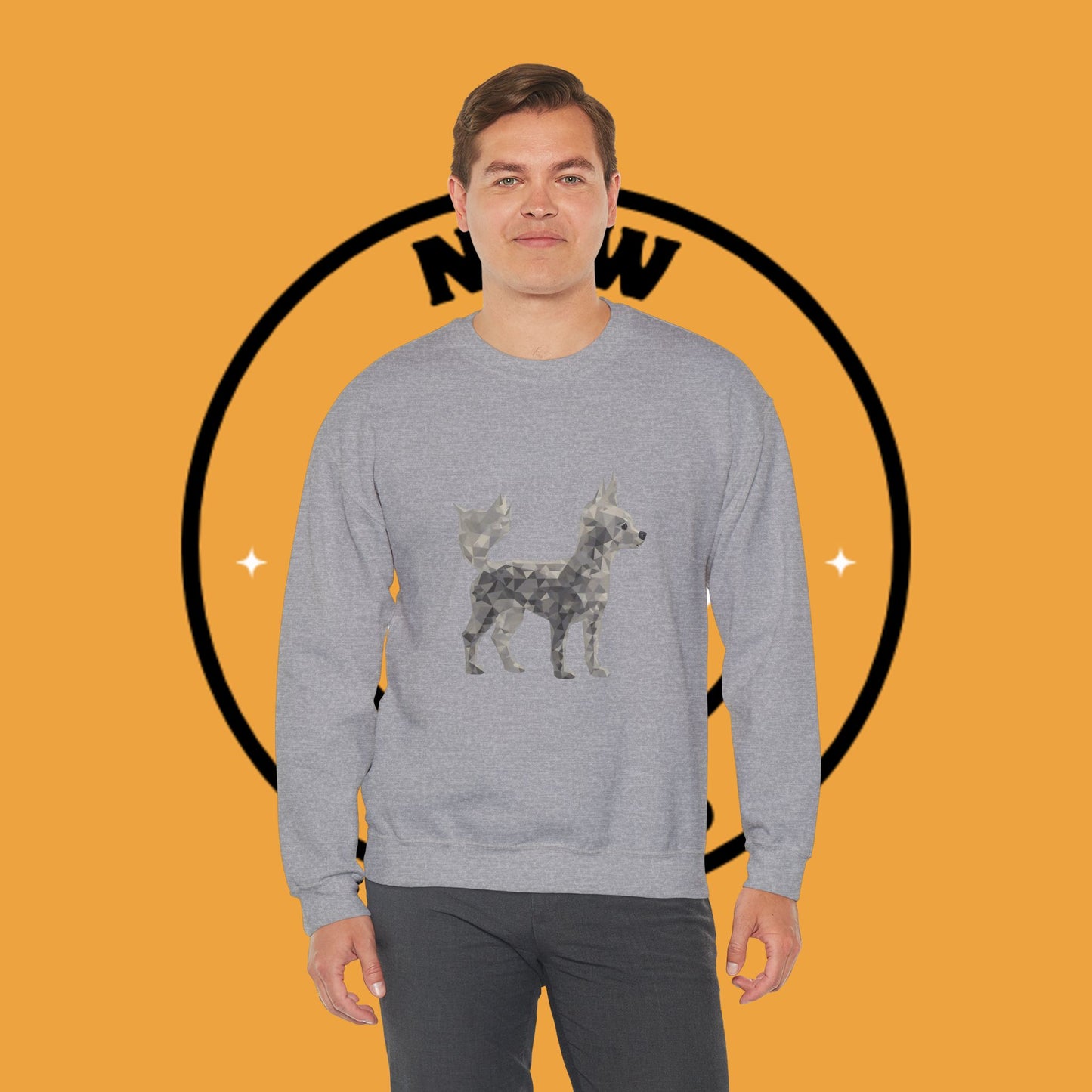 Geometric Chihuahua Sweatshirt | Low Poly Dog Art Crewneck | Modern Pet Lover Gift