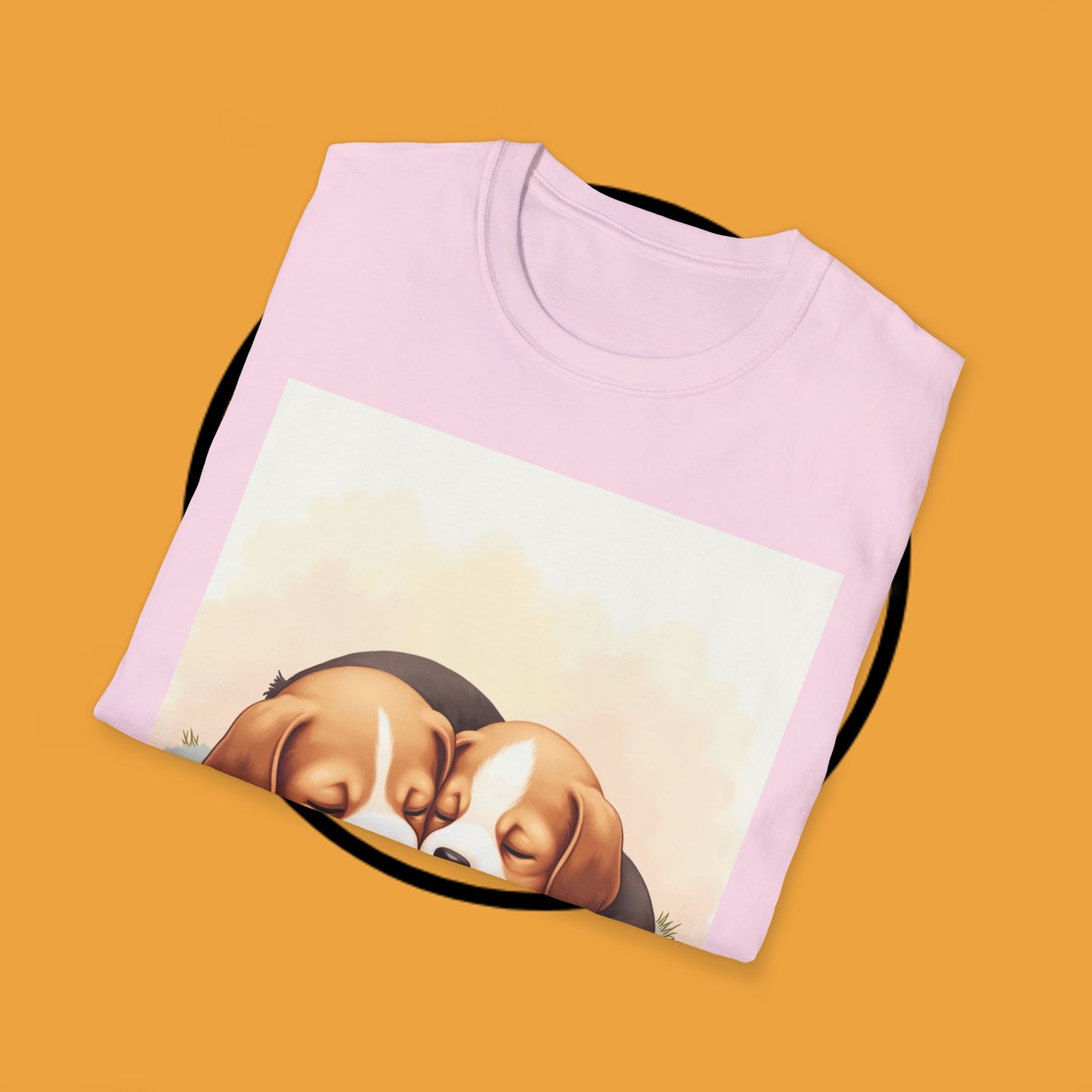 Beagle Twin Puppies Cuddling T-Shirt - Adorable Sleeping Puppies Design | Perfect Gift for Dog Lovers & Siblings