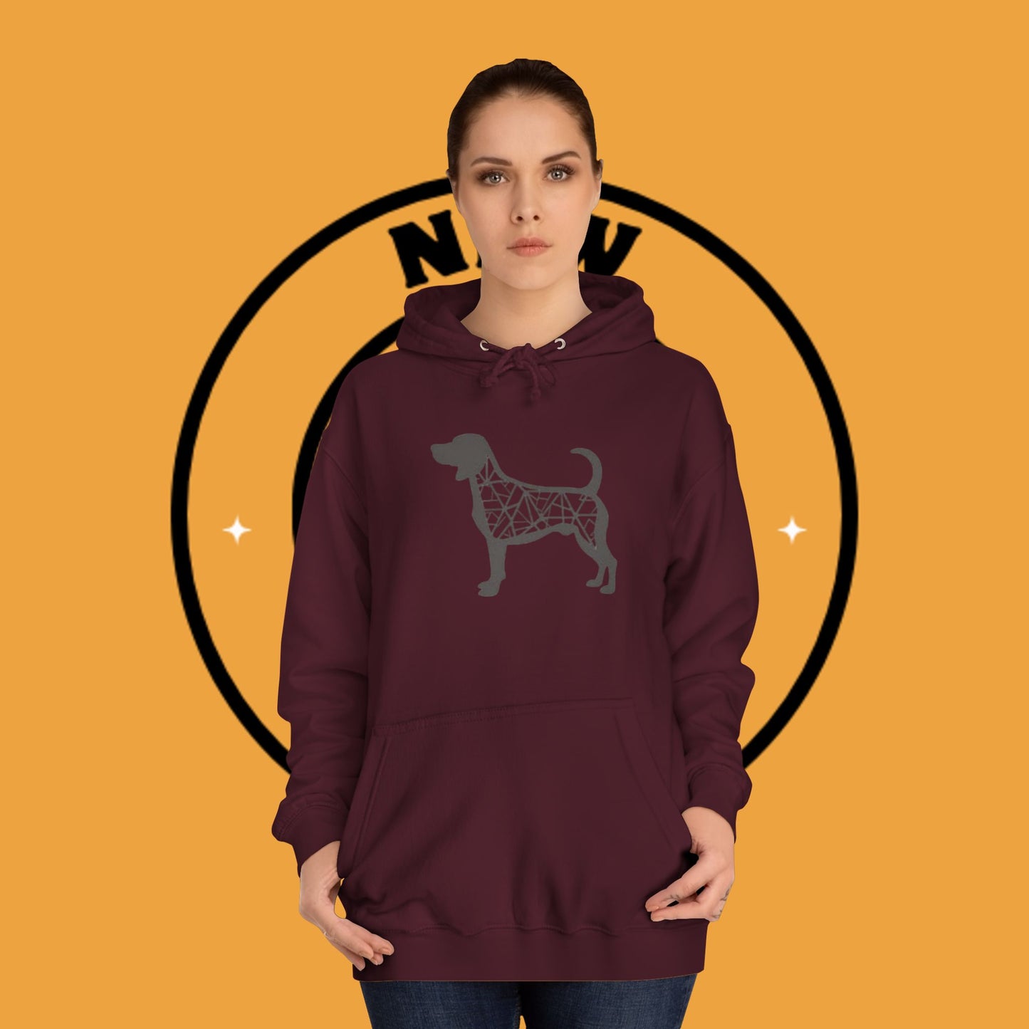 πΊ Geometric Beagle Hoodie - Modern Art Meets Canine Love! π¨ - Unisex Hoodie
