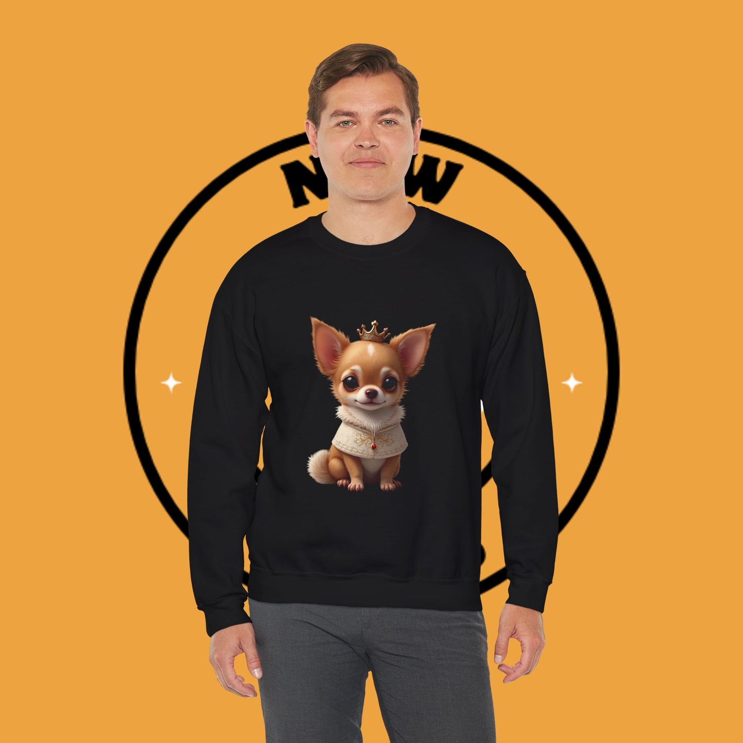 Royal Chihuahua Princess Sweatshirt | Crown Dog Design | Majestic Pet Lover Gift