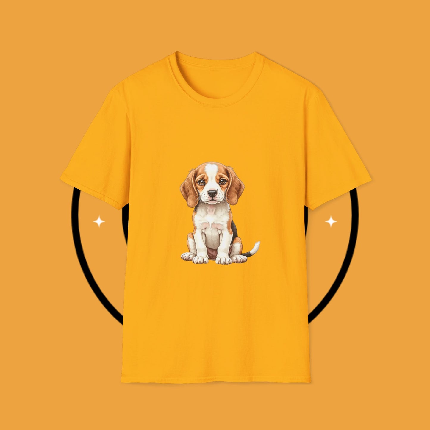 Realistic Beagle Puppy Portrait T-Shirt - Adorable Dog Face Graphic Tee for Pet Lovers