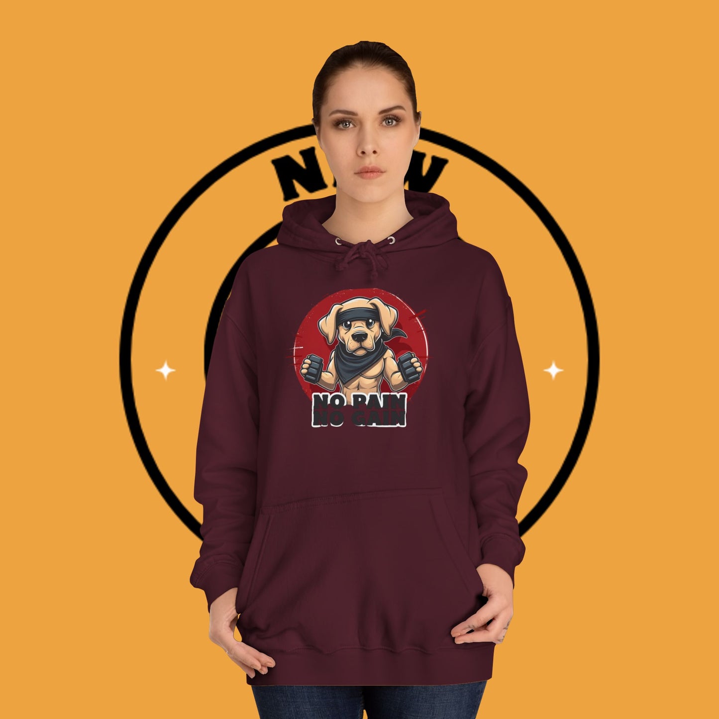 No Pain, No Gain – Motivational Workout Dog Hoodie - Unisex Hoodies