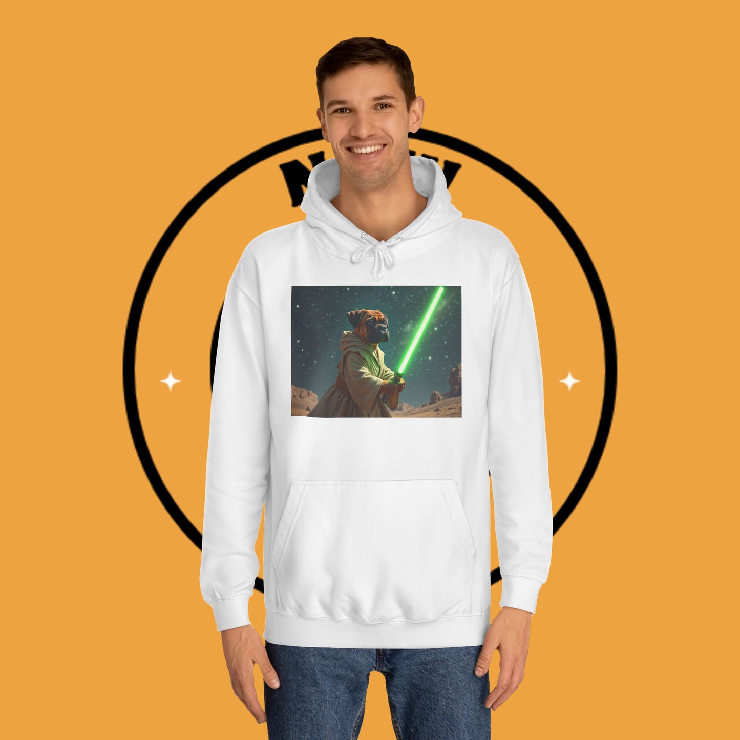 Jedi Boxer Dog Hoodie | Star Wars Pet Lover Gift | Funny Sci-Fi Dog Apparel | Geek Fashion