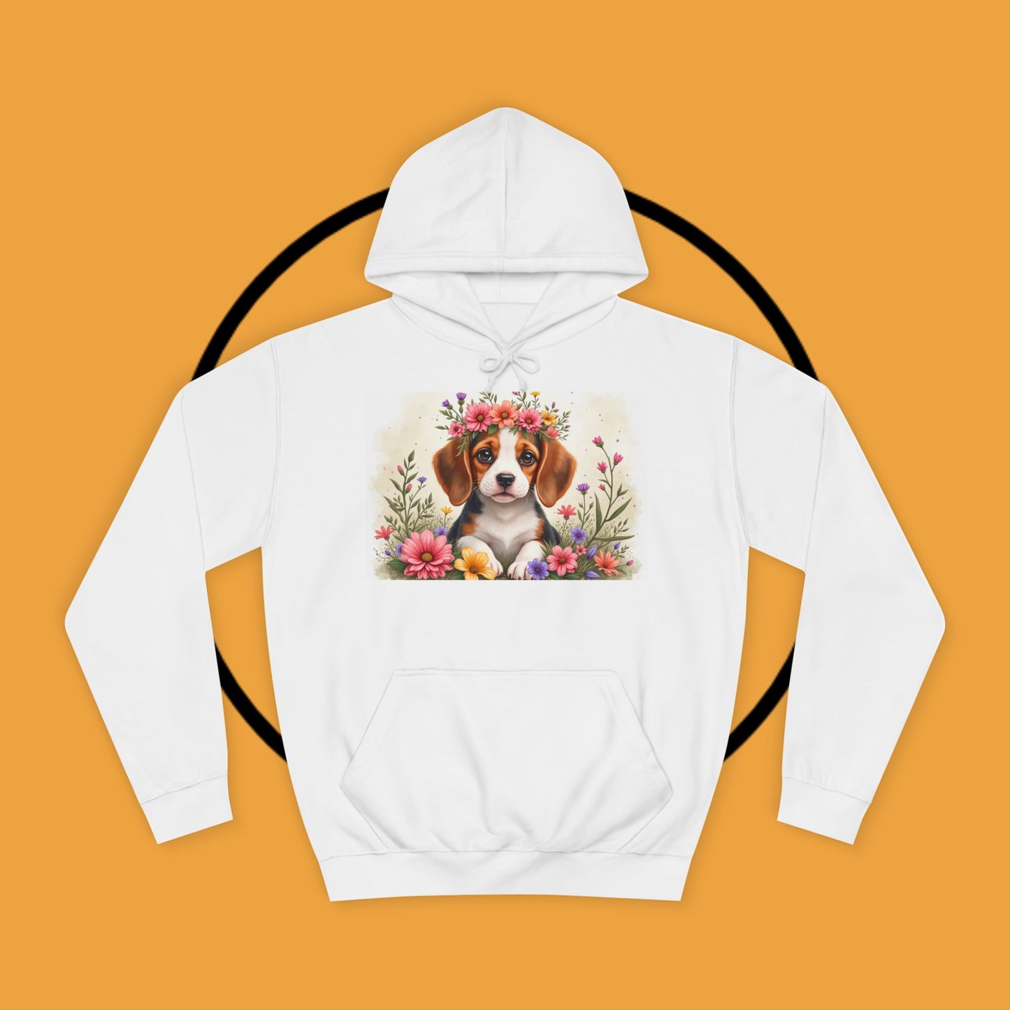 ๐ธ Enchanted Garden Beagle Hoodie - Where Cuteness Blooms! ๐ถ - Unisex Hoodie