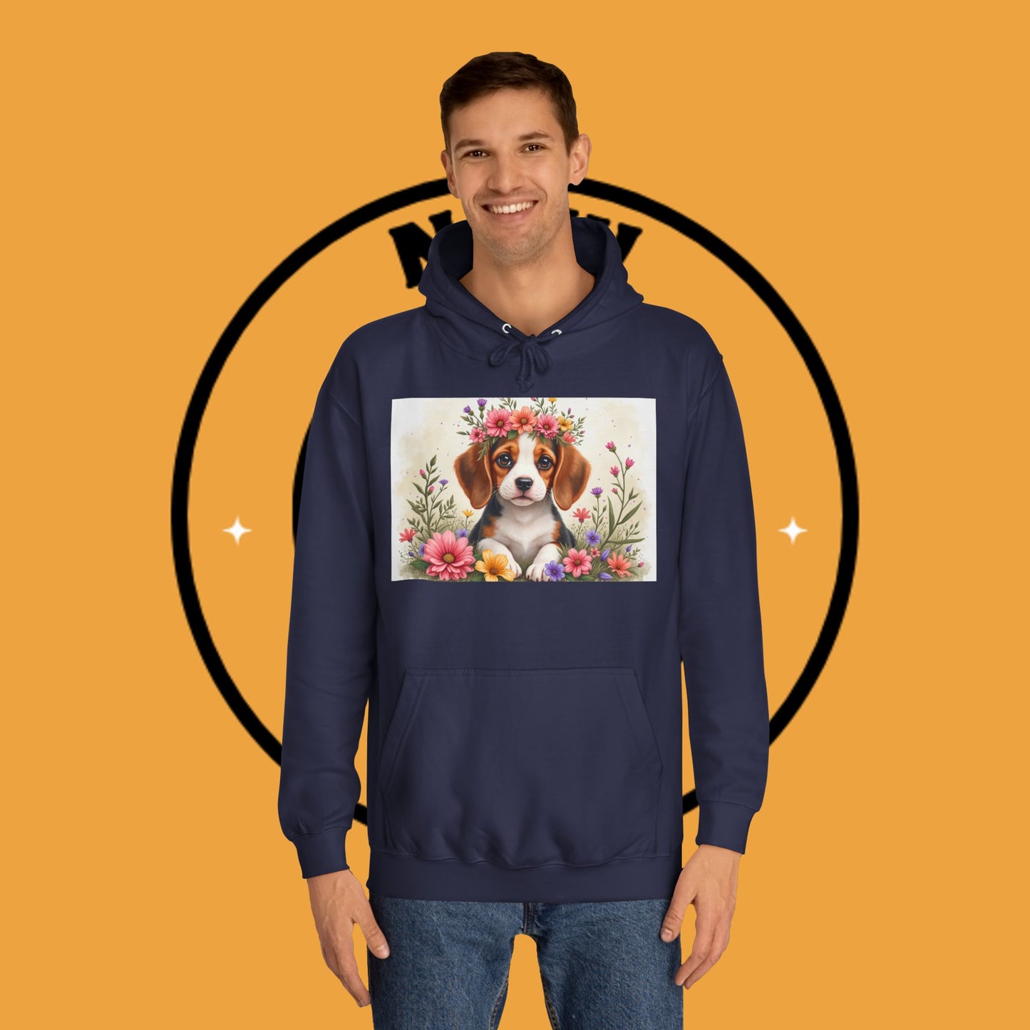 ๐ธ Enchanted Garden Beagle Hoodie - Where Cuteness Blooms! ๐ถ - Unisex Hoodie
