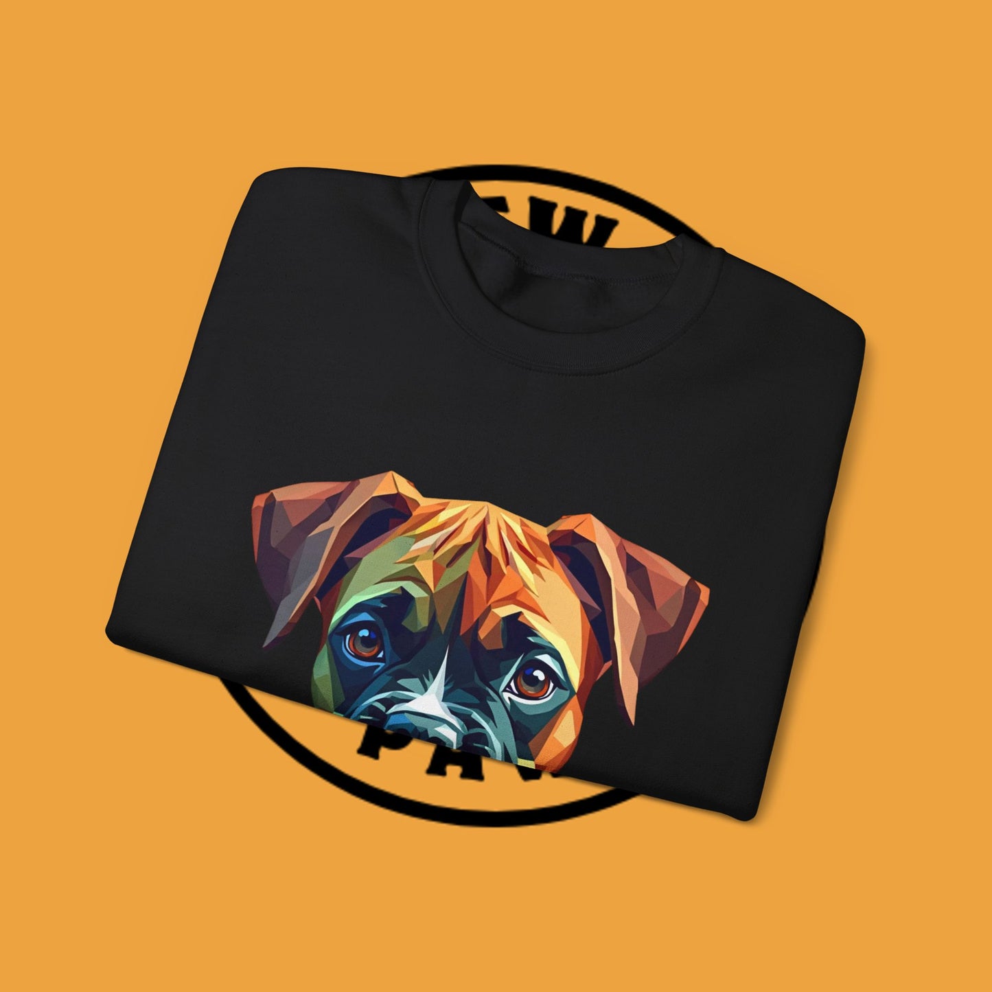 Geometric Boxer Dog Crewneck Sweatshirt - Polygon Art Pet Portrait - Modern Design Lover Gift