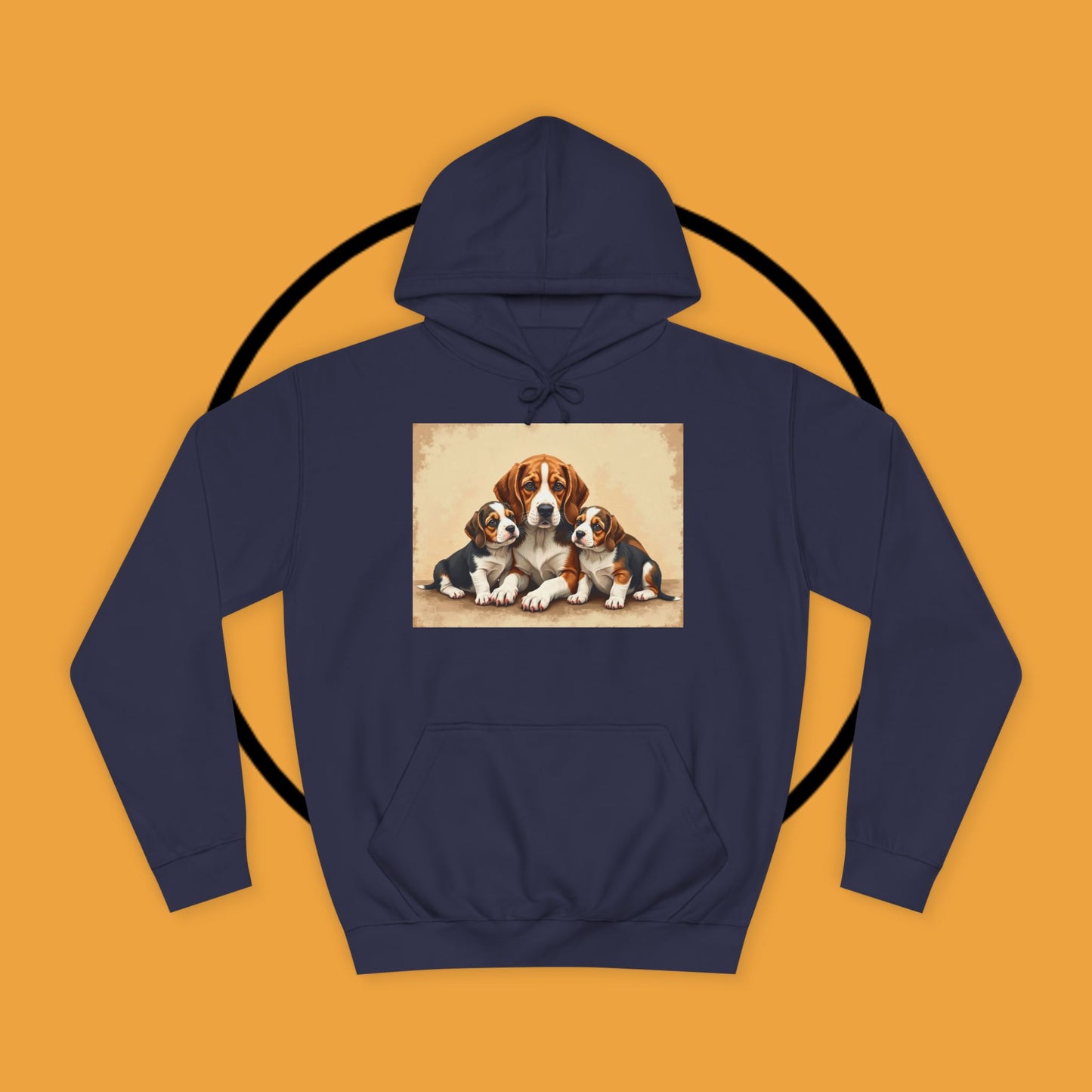π¨βπ©βπ§βπ¦ Beagle Family Portrait Hoodie - Love Multiplied by Three! πΎ - Unisex Hoodie