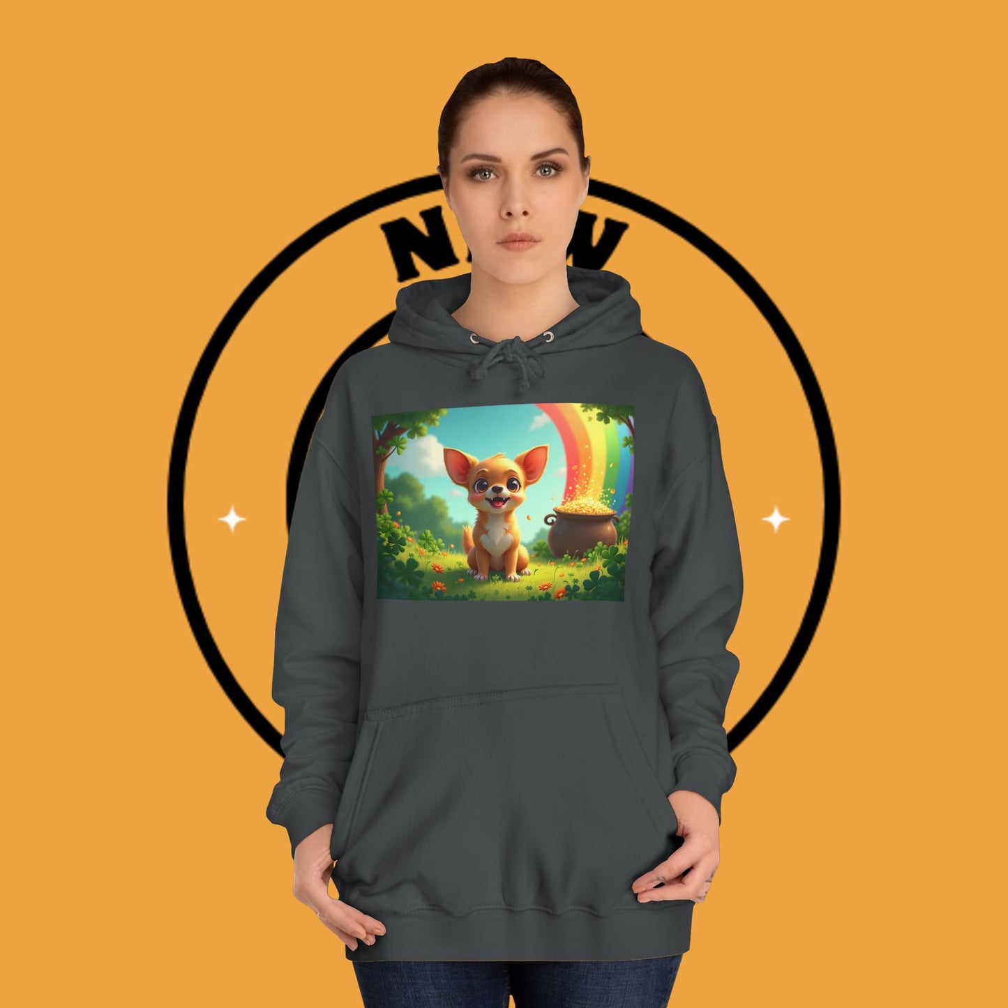 Lucky Rainbow Chihuahua Hoodie - St. Patrick's Day Magical Puppy Sweatshirt