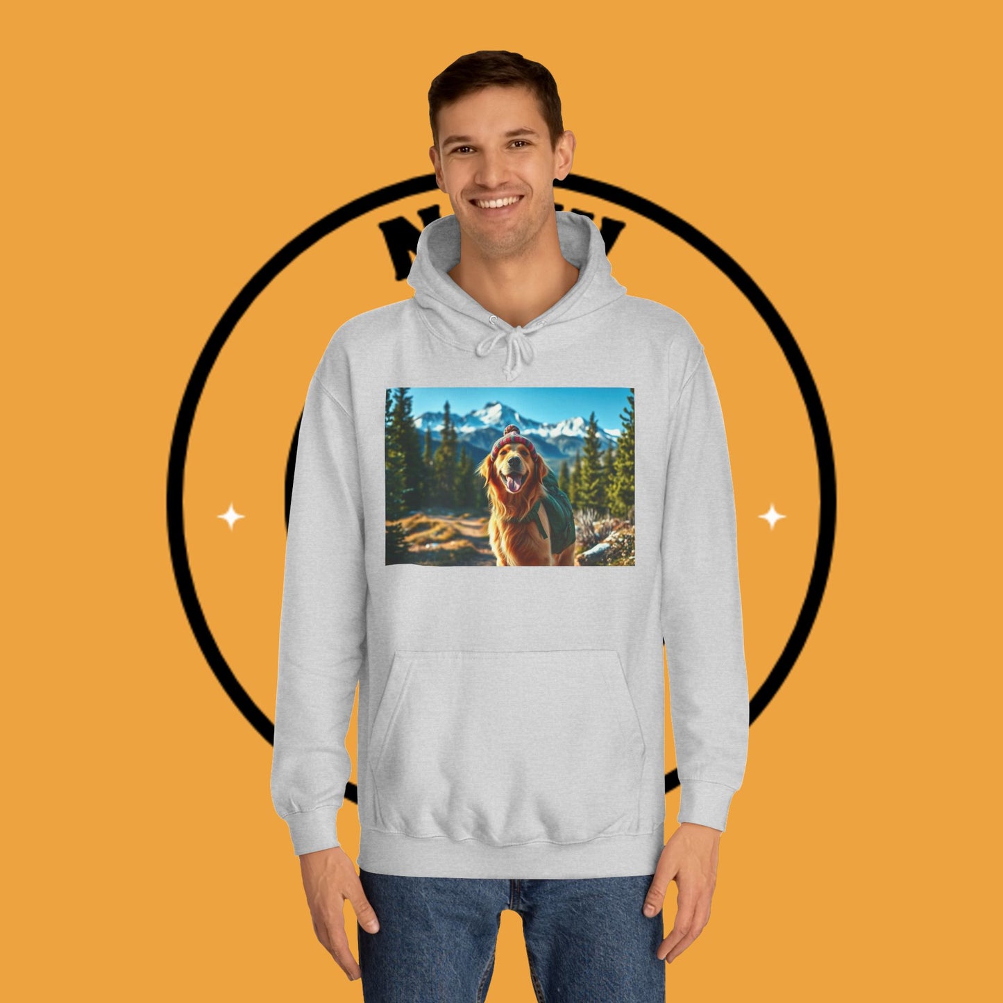 Adventure Awaits – Golden Retriever Mountain Hike Hoodie - Unisex Hoodies