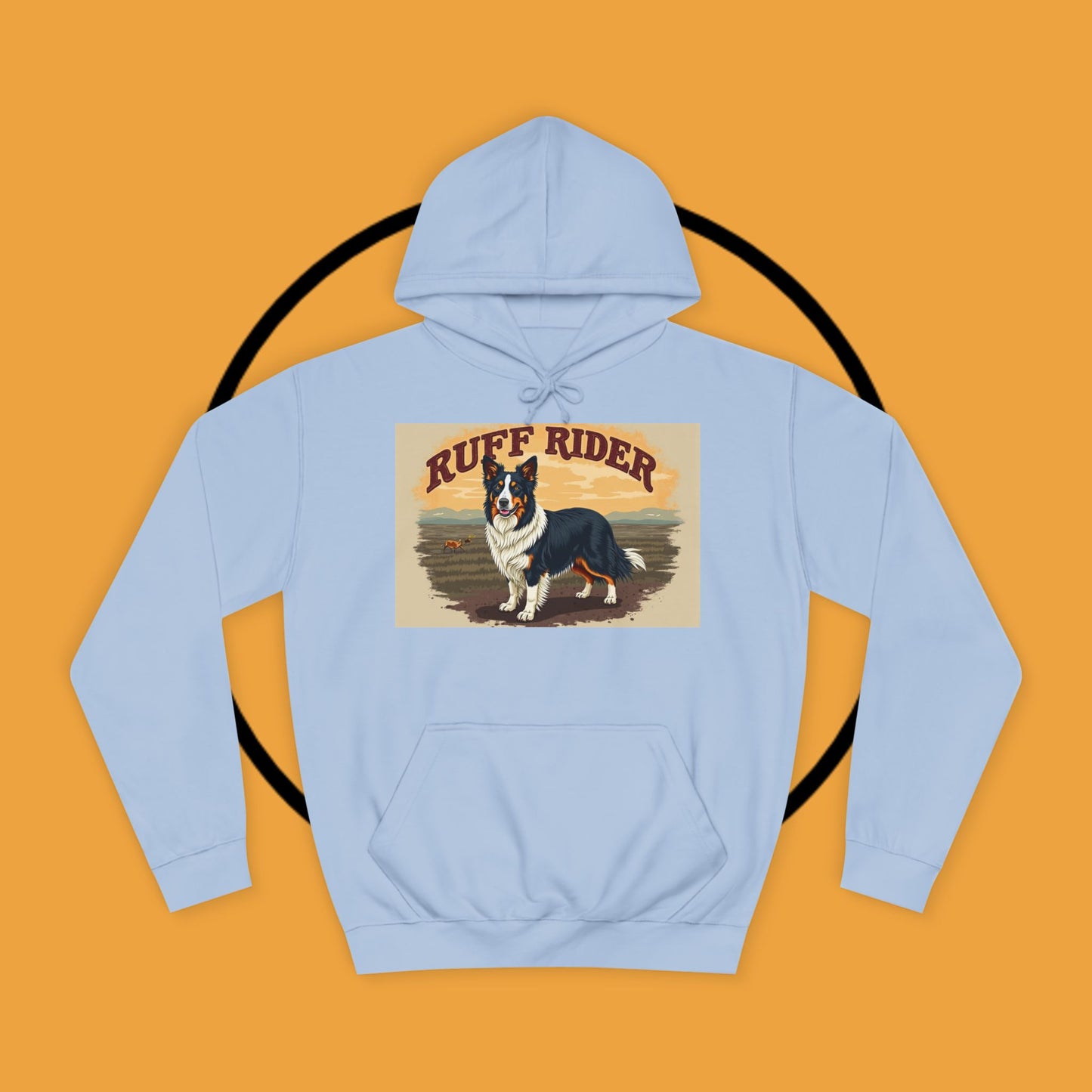 "Ruff Rider Border Collie Hoodie - Vintage Western Dog Lover Sweatshirt | Premium Quality Comfort Wear"