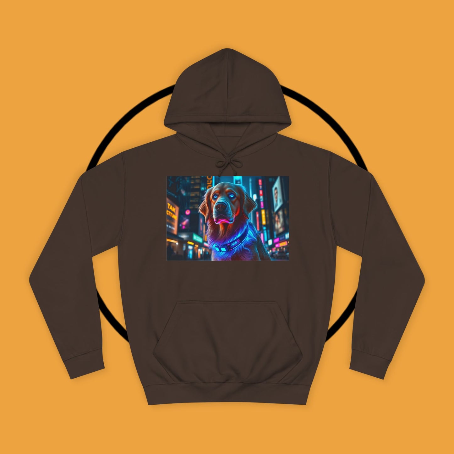 Neon City Lights – Futuristic Urban Dog Hoodie - Unisex Hoodies