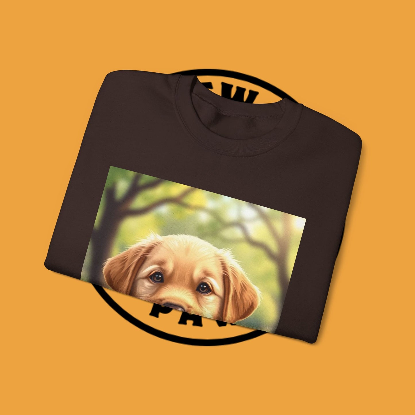 Crewneck Sweatshirt - Adorable Puppy Smiling in the Park - Sweet and Happy Golden Retriever