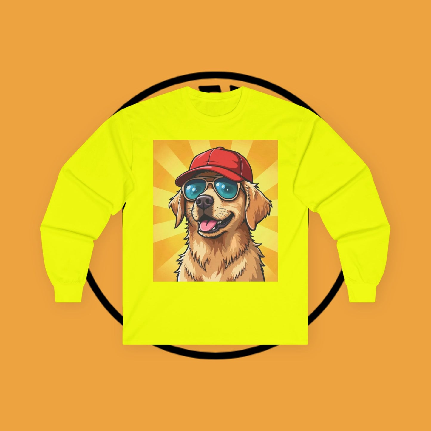Cool Dog with Cap and Glasses - Golden Retriever Swag Urban Style - Funny Design for Casual Look - Long Sleeve T-Shirt for Sun Lovers ππΎ