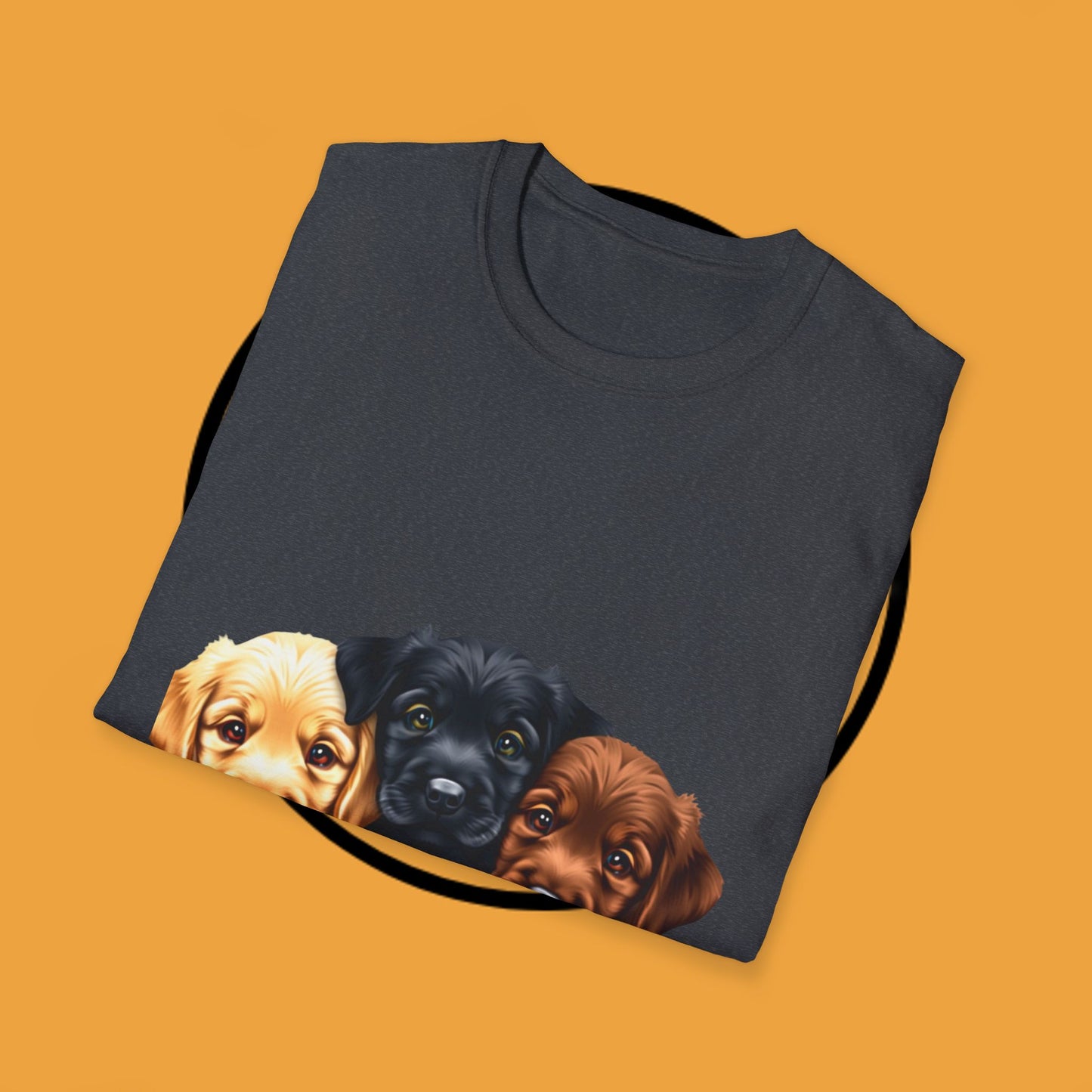 3 Adorable Retrievers Puppys - Dog - Unisex T-Shirt Design "Retriever Squad ๐พ | Trio of Cuteness T-Shirt for Dog Devotees"