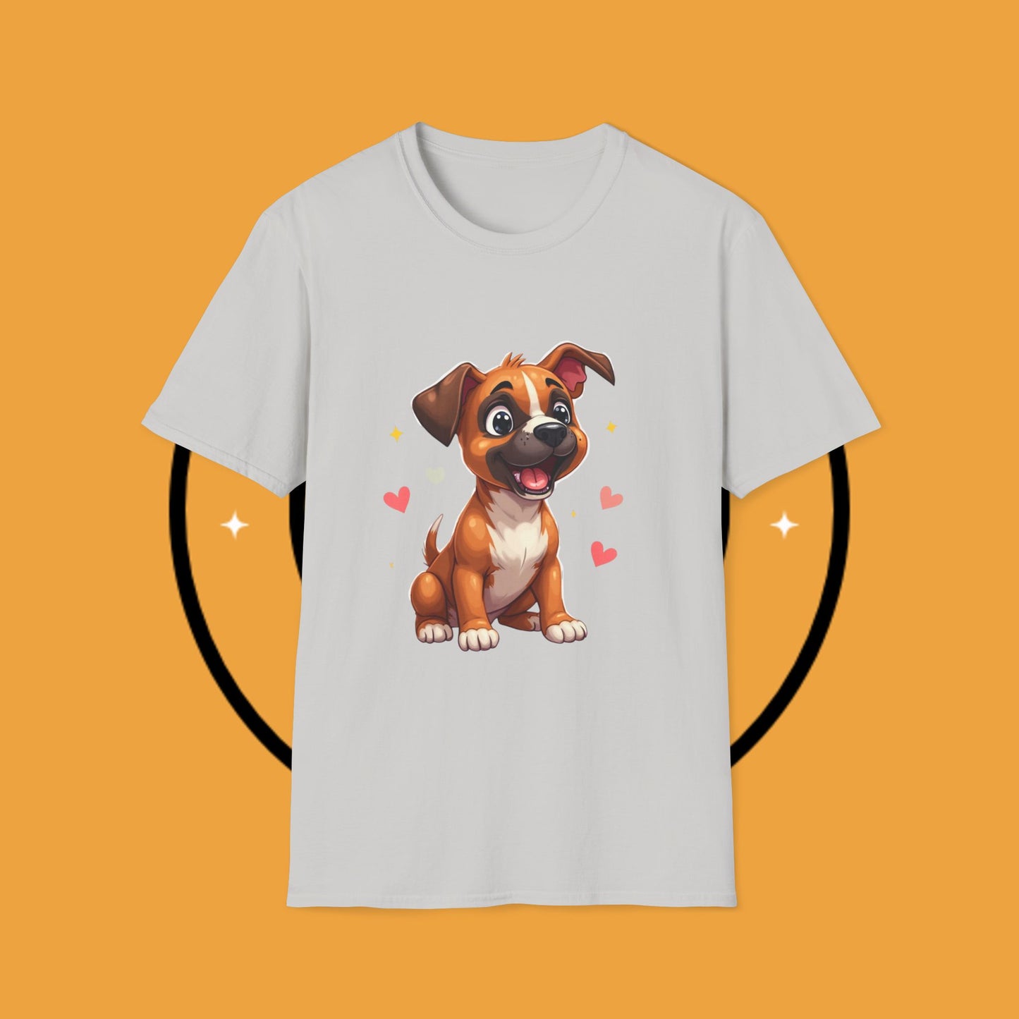 Cute Boxer Puppy Love T-Shirt - Happy Dog Heart Design Tee for Dog Lovers