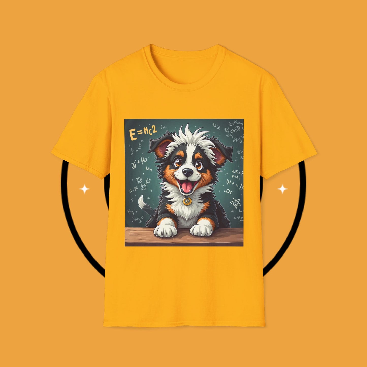 "Einstein Border Collie - Genius Puppy Professor" - Educational Dog T-Shirt - Smart Border Collie Science T-Shirt - Genius Puppy Professor Math Physics Tee | Educational Dog Gift