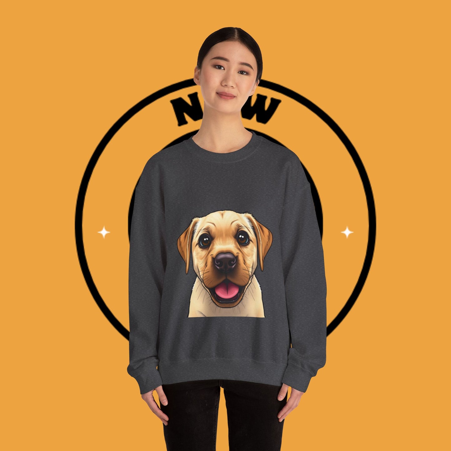 Labrador Puppy Crewneck Sweatshirt - Cartoon Dog Digital Art