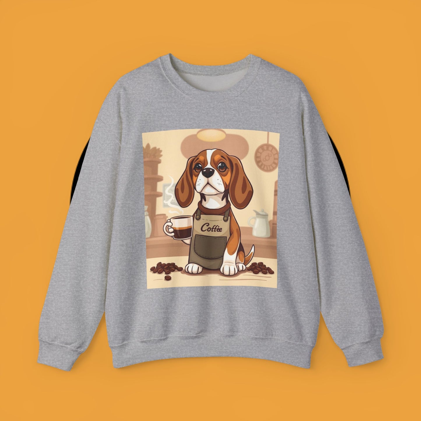 Dog Lover Crewneck Sweatshirt - Beagle Barista ☕ BARISTA BEAGLE SWEATSHIRT - BREW-TIFUL MORNINGS START HERE! ☕