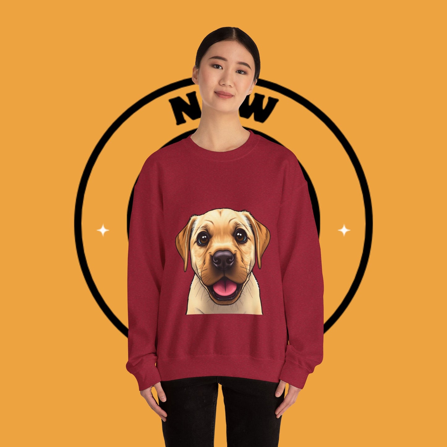 Labrador Puppy Crewneck Sweatshirt - Cartoon Dog Digital Art