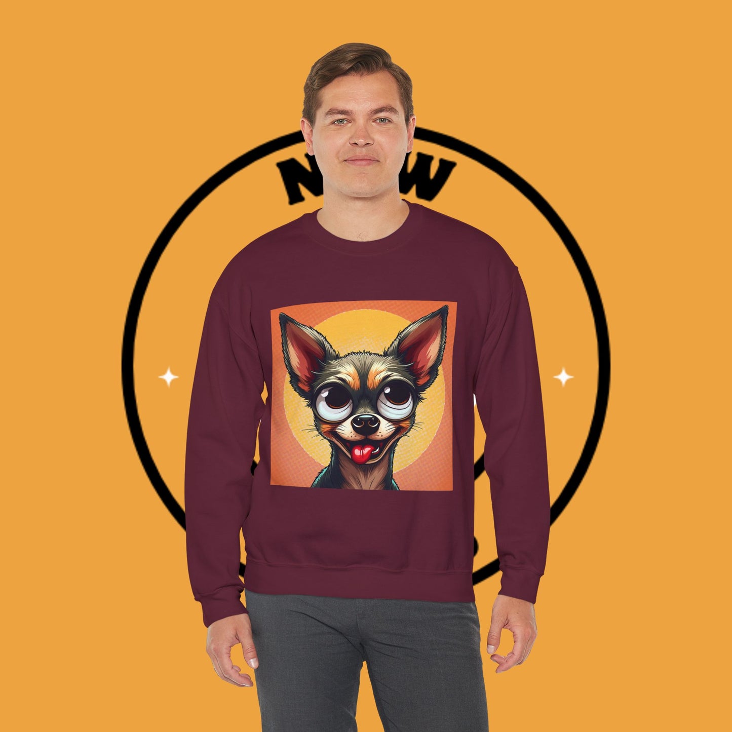 Cute Chihuahua Crewneck Sweatshirt - Funny Dog Lover Gift | Adorable Pet Portrait Pullover
