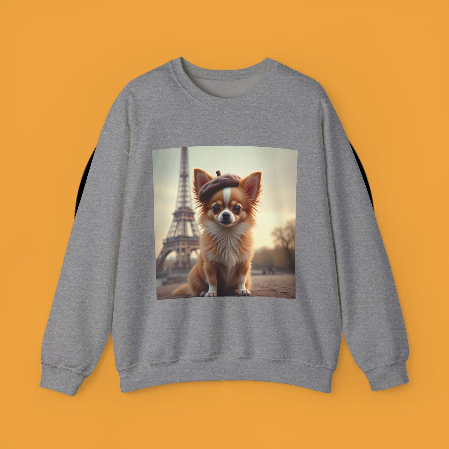 Parisian Chihuahua Beret Sweatshirt | French Dog Eiffel Tower Design | Travel Lover Gift