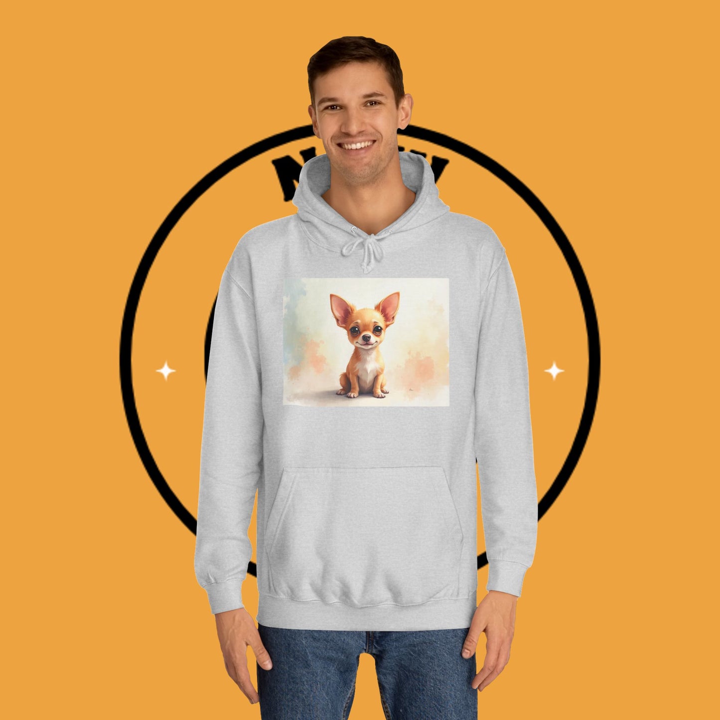 Watercolor Chihuahua Puppy Hoodie - Artistic Dog Portrait Sweatshirt