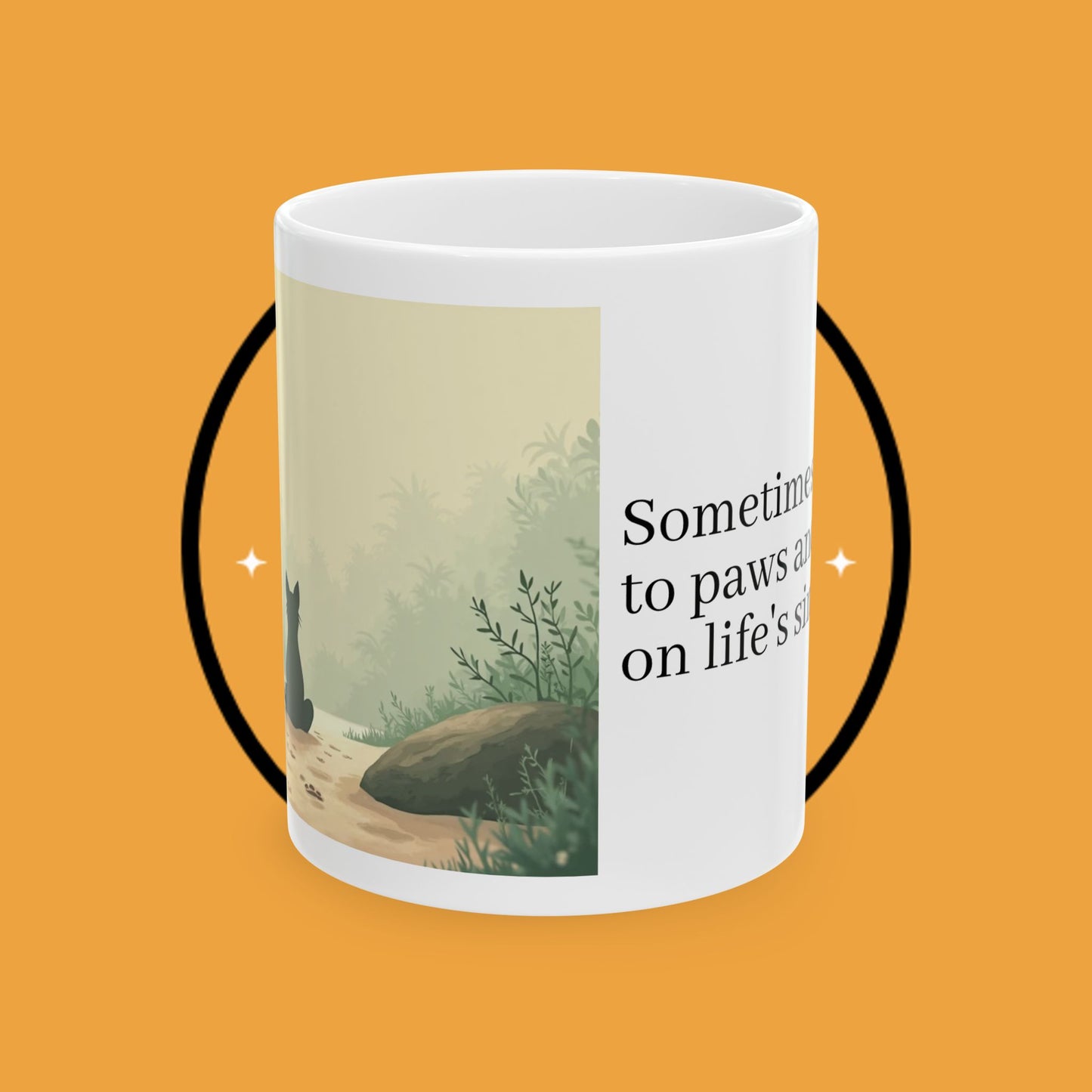 Motivational Ceramic Mug - "Cat Zen" - Perfect Gift for Cat Lovers