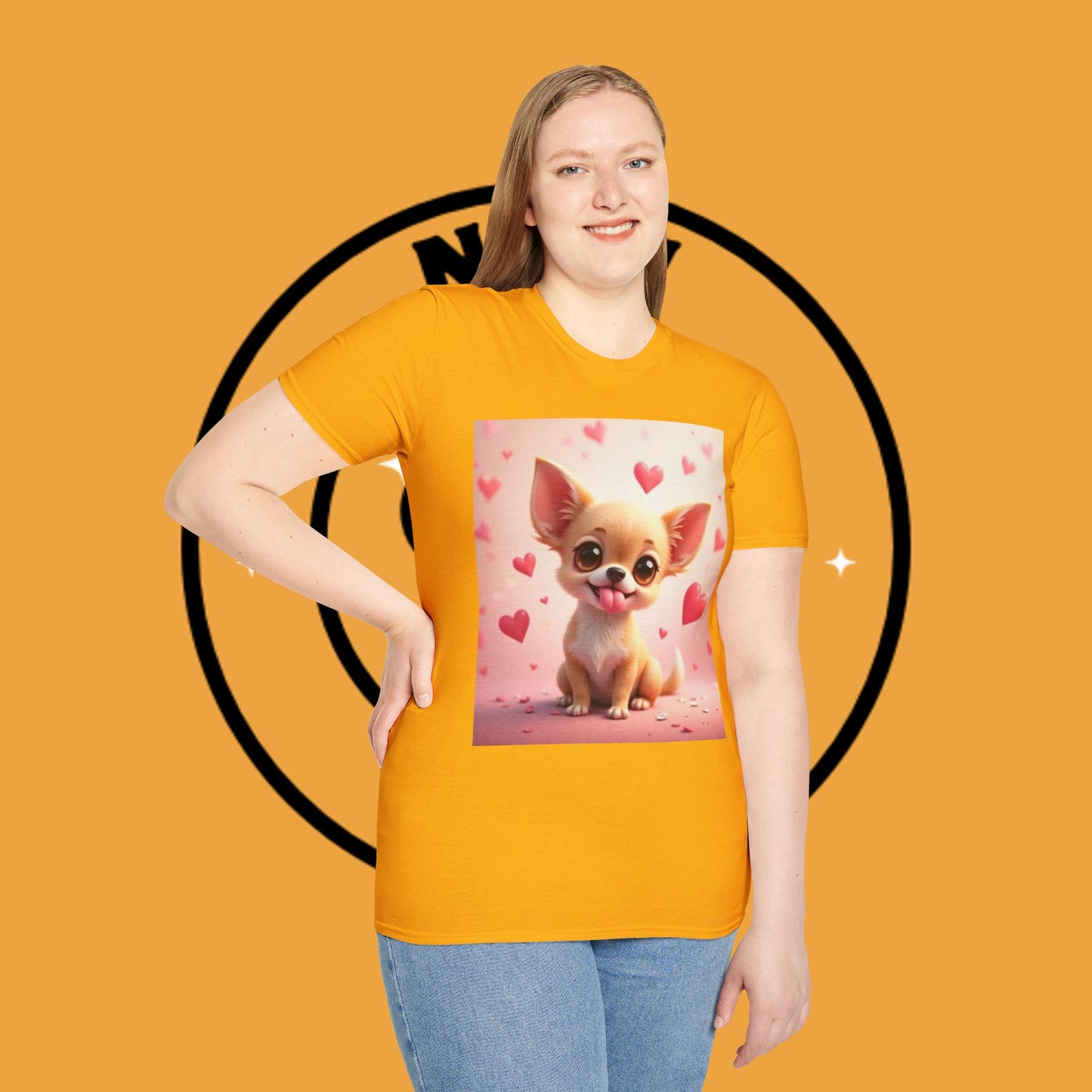 Cute Chihuahua Puppy Love Heart T-Shirt - Funny Dog Lover Gift Tee | Kawaii Pet Apparel