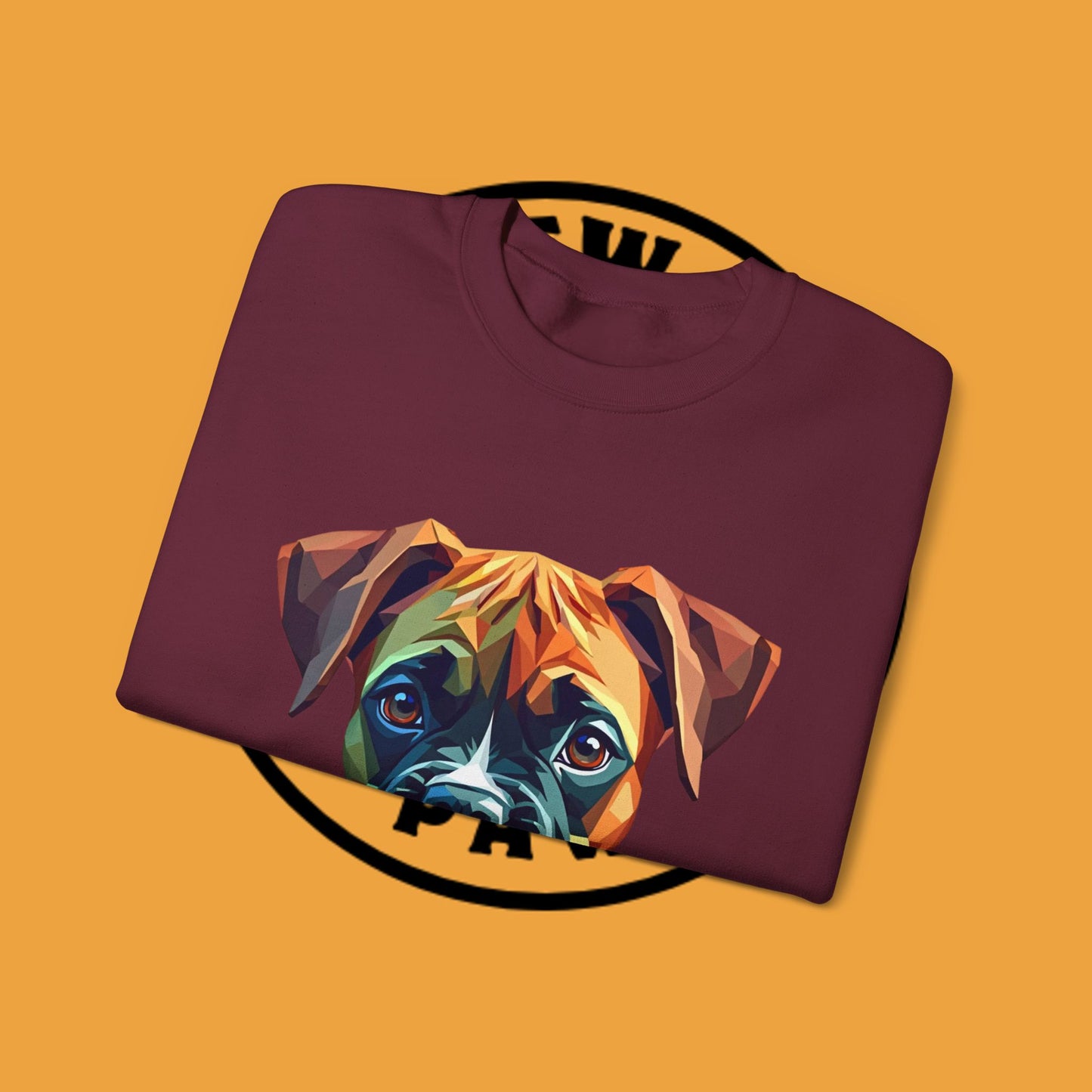Geometric Boxer Dog Crewneck Sweatshirt - Polygon Art Pet Portrait - Modern Design Lover Gift