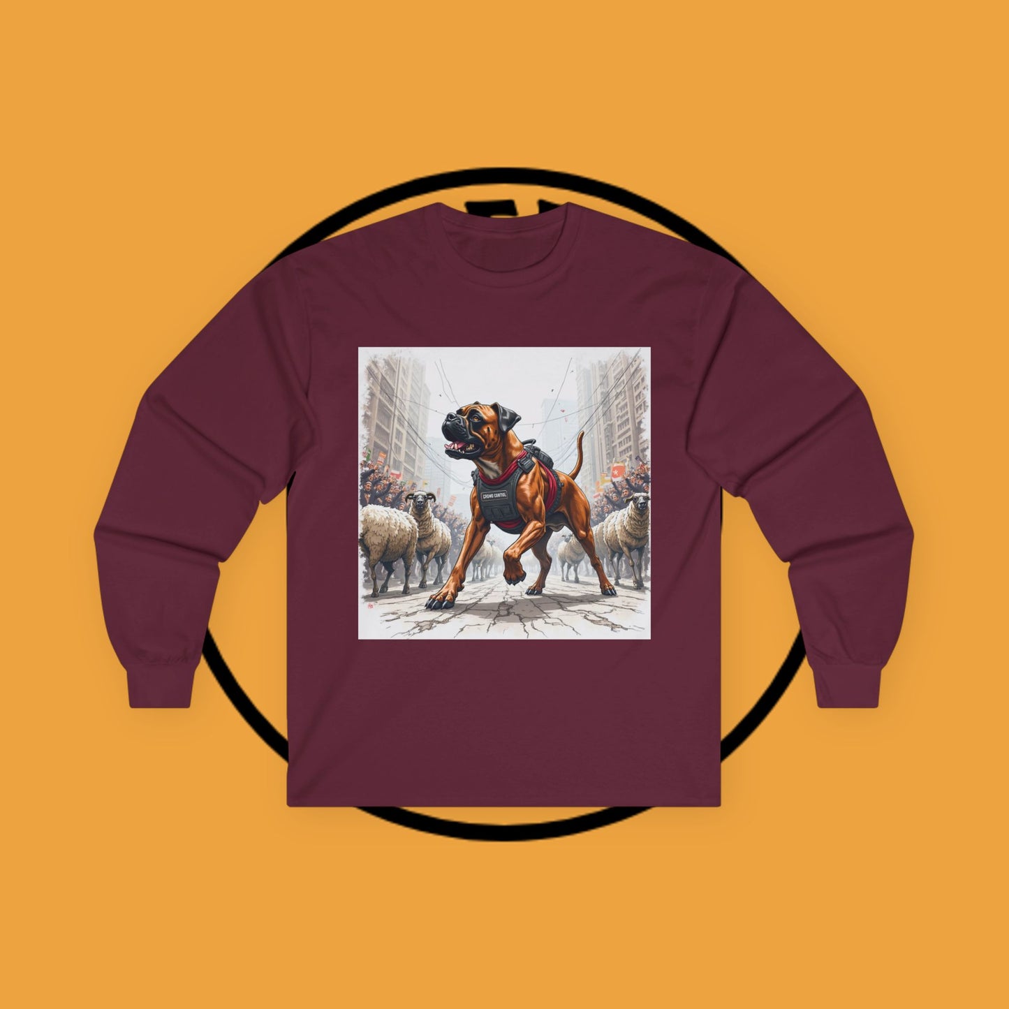 Crowd Control Dog Long Sleeve Tee - Tactical K9 Urban Sheep Herding Shirt