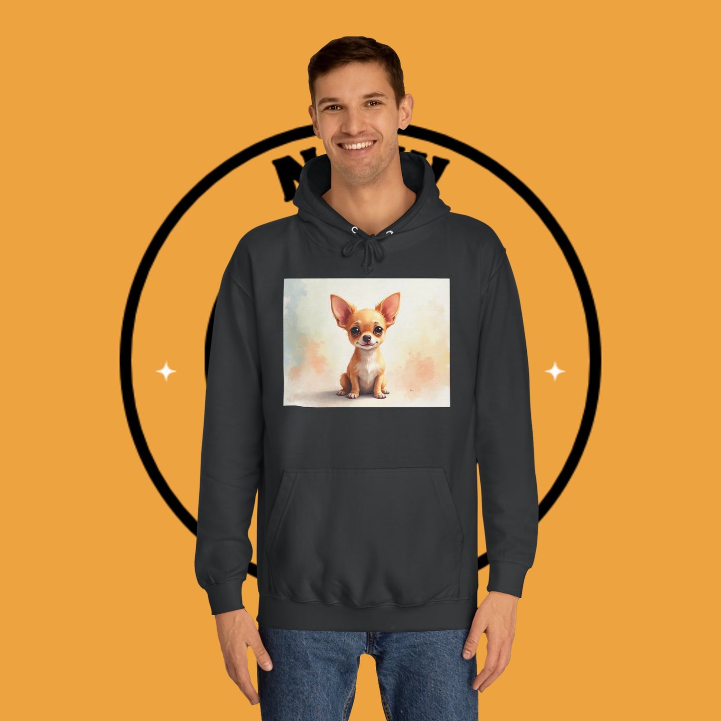 Watercolor Chihuahua Puppy Hoodie - Artistic Dog Portrait Sweatshirt