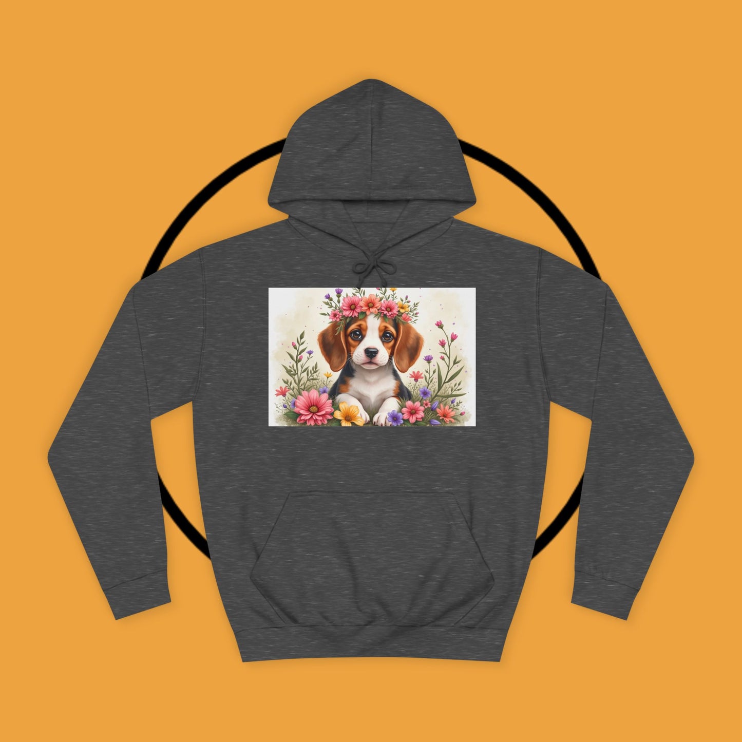 ๐ธ Enchanted Garden Beagle Hoodie - Where Cuteness Blooms! ๐ถ - Unisex Hoodie
