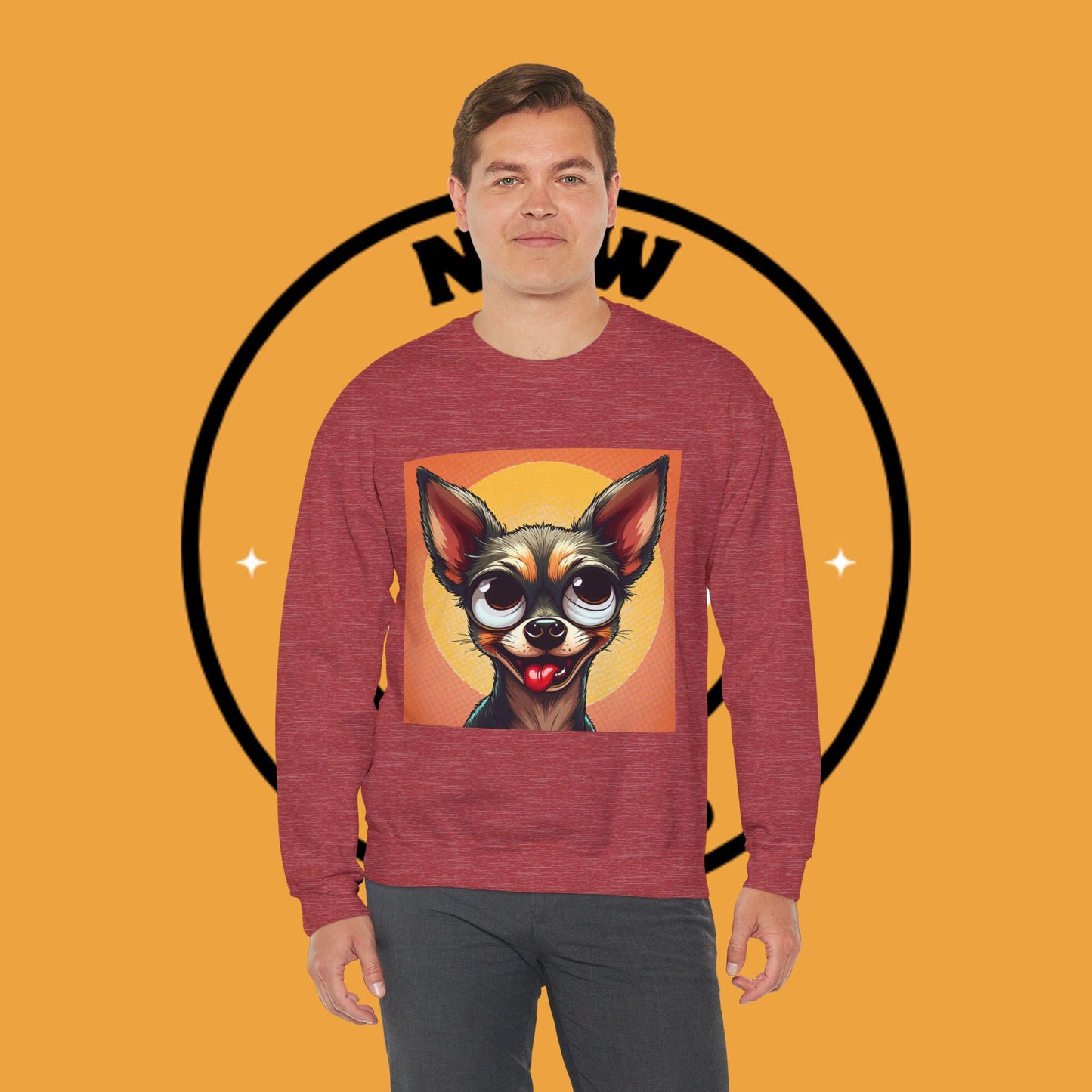Cute Chihuahua Crewneck Sweatshirt - Funny Dog Lover Gift | Adorable Pet Portrait Pullover