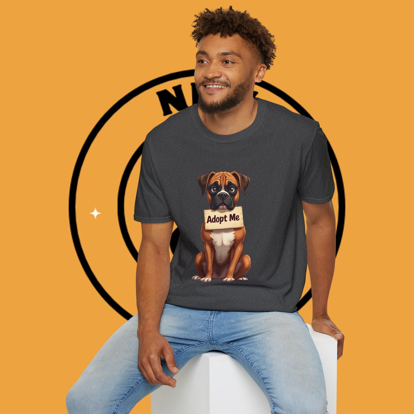 Adopt Me Boxer Dog T-Shirt - Cute Animal Rescue Awareness Tee for Dog Lovers