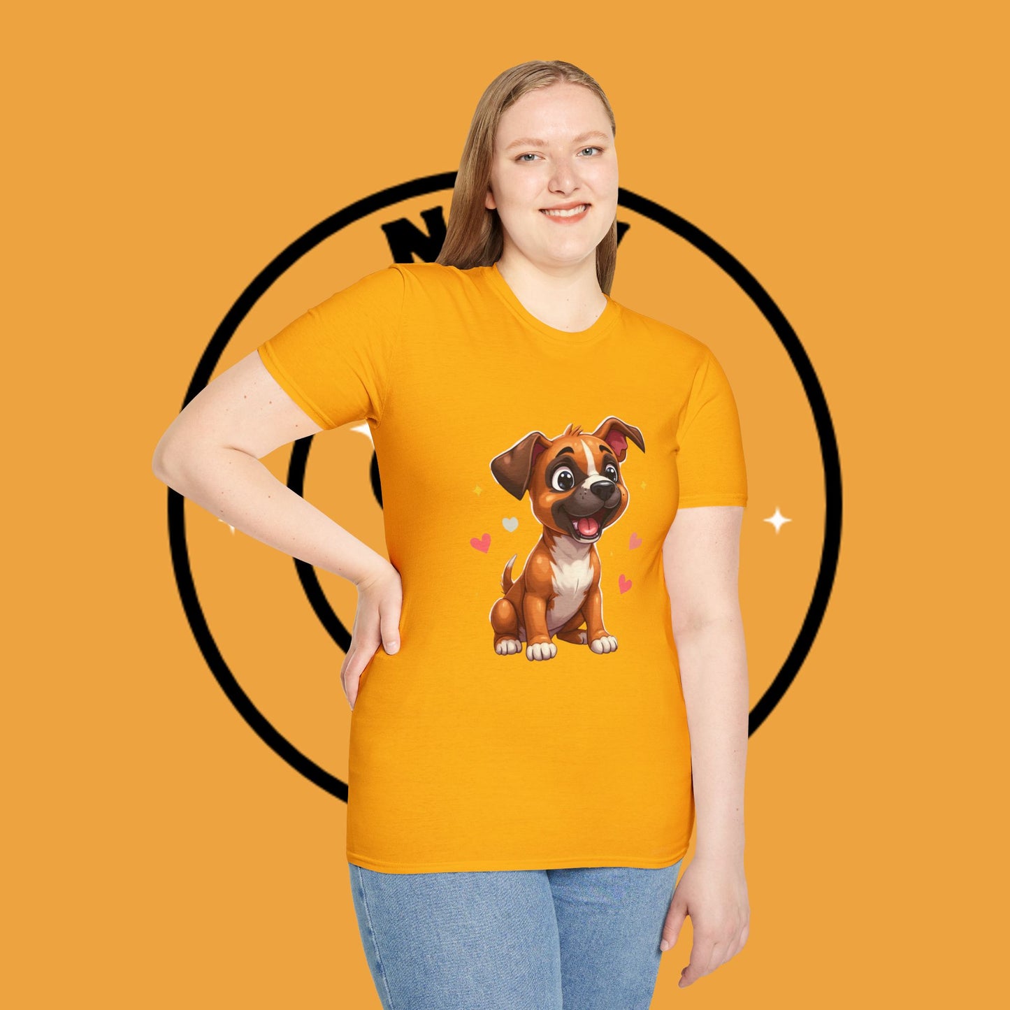 Cute Boxer Puppy Love T-Shirt - Happy Dog Heart Design Tee for Dog Lovers